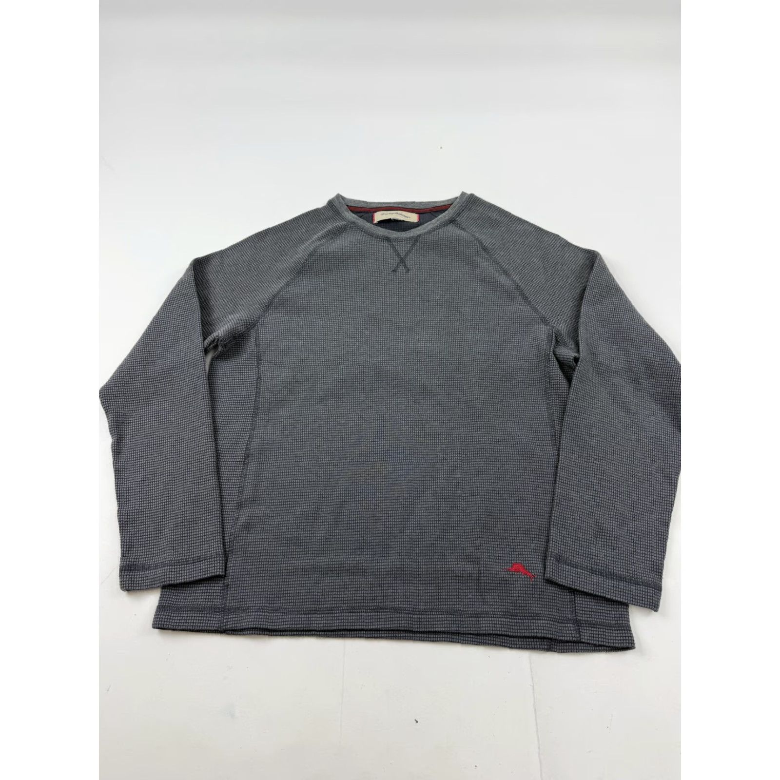 Tommy Bahama Tommy Bahama Sweatshirt Mens Medium Gray Thermal Knit Pullover Logo Crewneck Geometric Embroidered Marlin Size US M / EU 48-50 / 2 - 2 Thumbnail