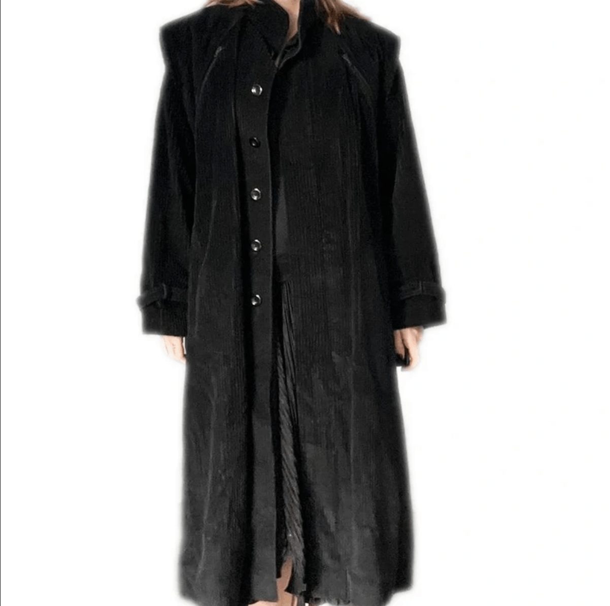 Other Vintage black gothic corduroy coat Size L / US 10 / IT 46 - 5 Thumbnail