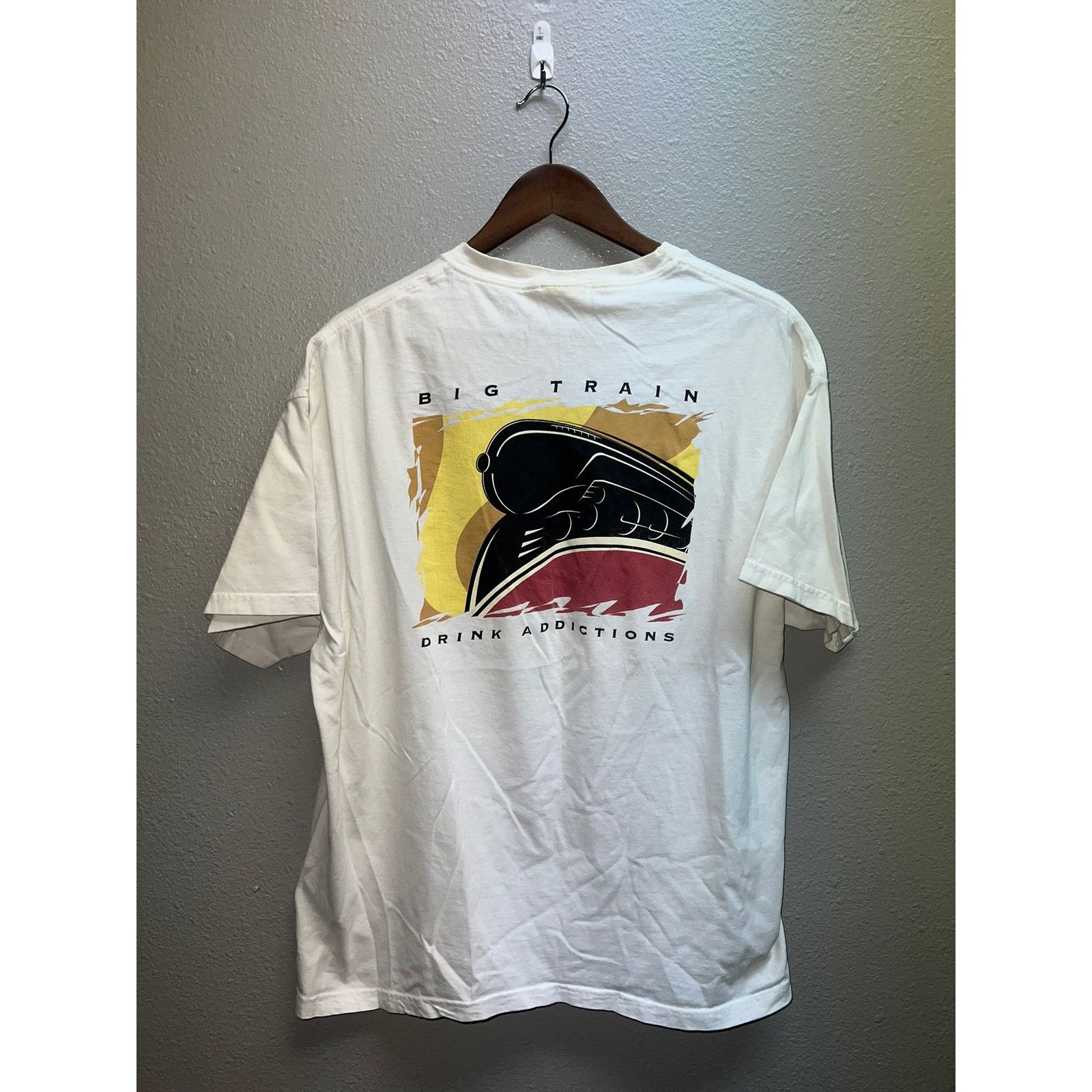 Hanes Vintage Big Train Shirt Drink Addictions Tee 90s 1990s XL Size US XL / EU 56 / 4 - 1 Thumbnail