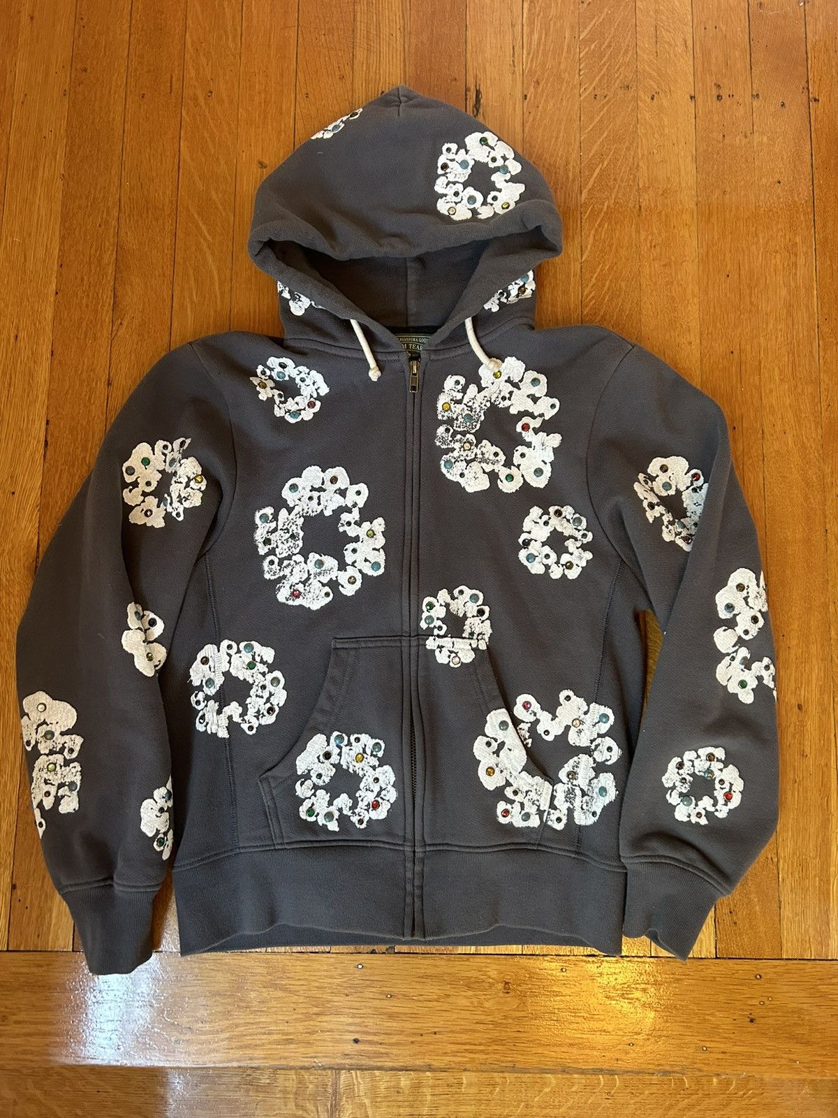 大人気★【Denim Tears】Cotton Wreath Zip Hoodie Blue Camo Cotton Wreath Zip Hoodie
