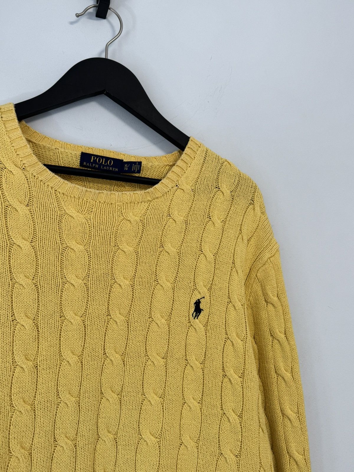 Polo Ralph Lauren Polo Ralph Lauren Men's Lambswool Sweater Yellow Cable Knit Size US XL / EU 56 / 4 - 4 Thumbnail
