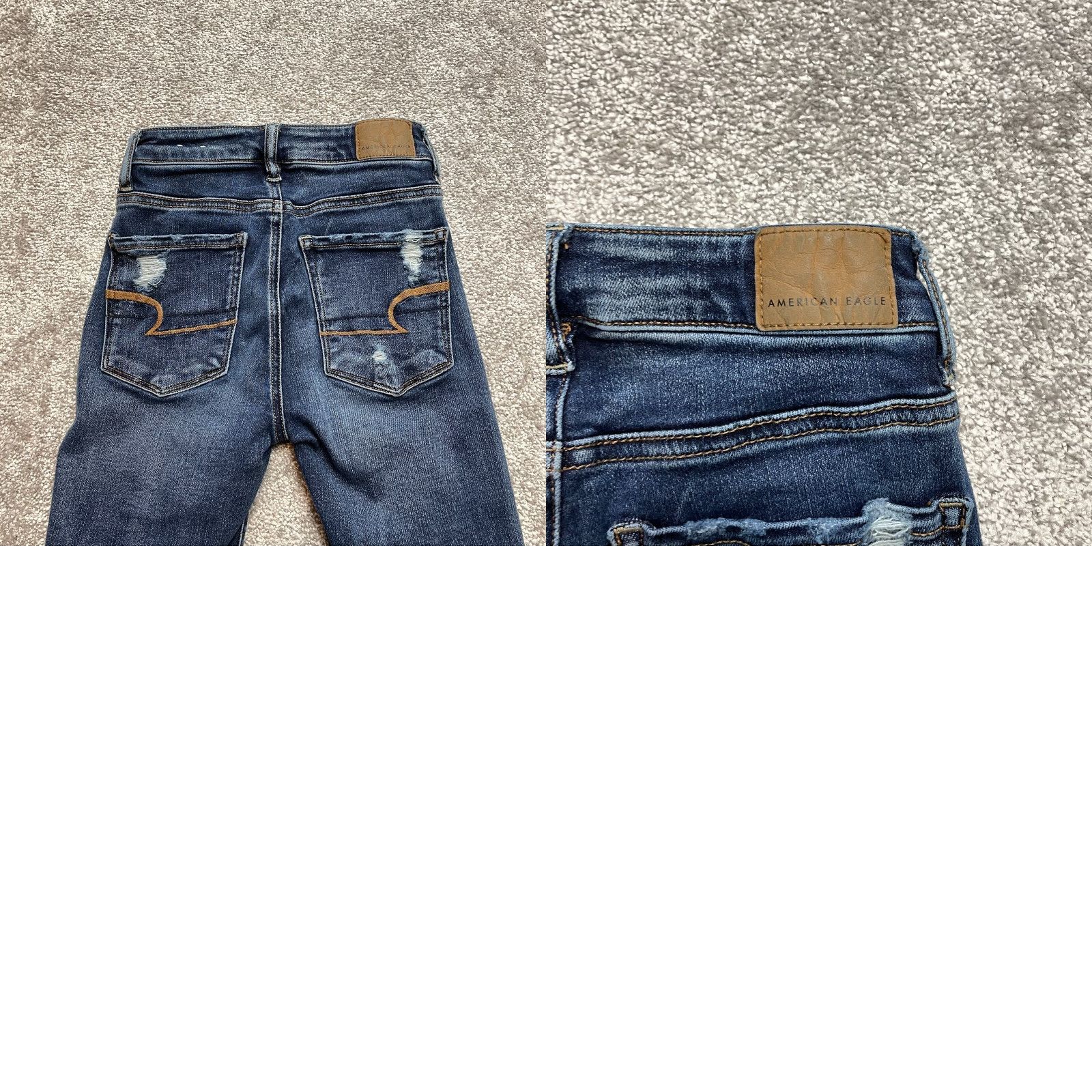 American Eagle Outfitters American Eagle Jeans Womens 00 Short Blue Jegging Distressed Next Level Stretch Size 40" / US 18 - 9 Thumbnail