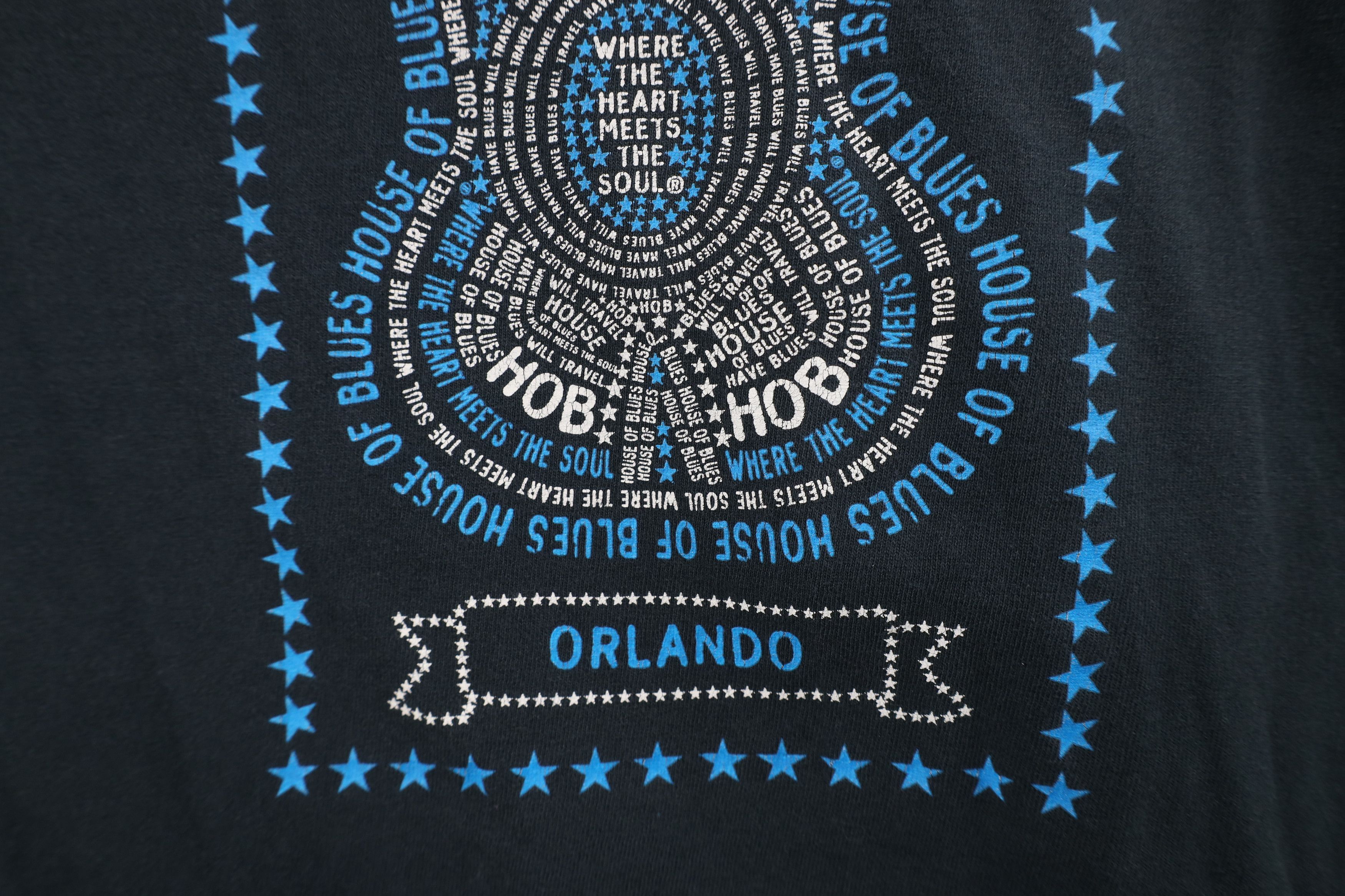 Vintage Vtg Y2K House of Blues Orlando Guitar Fire Heart T-Shirt Size US M / EU 48-50 / 2 - 12 Thumbnail