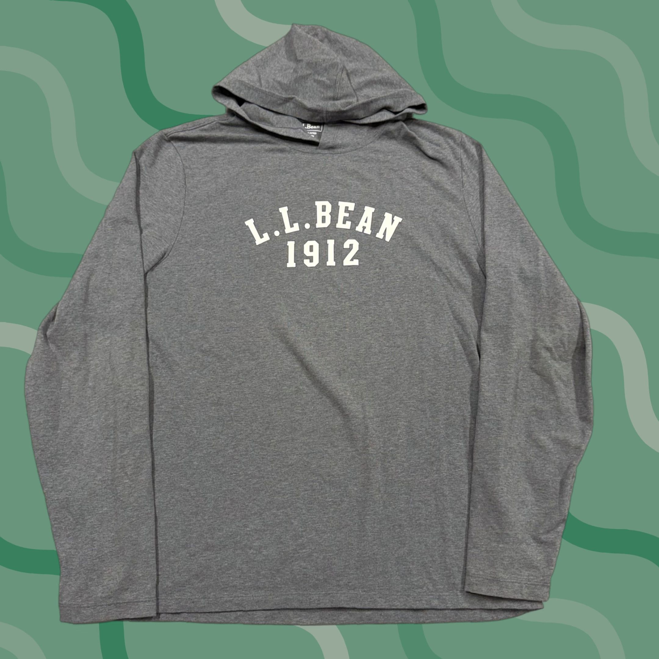 Vintage L.L. Bean Hoodie Mens Large Gray Lightweight Hooded Shirt 1912 Graphic Size US L / EU 52-54 / 3 - 1 Thumbnail