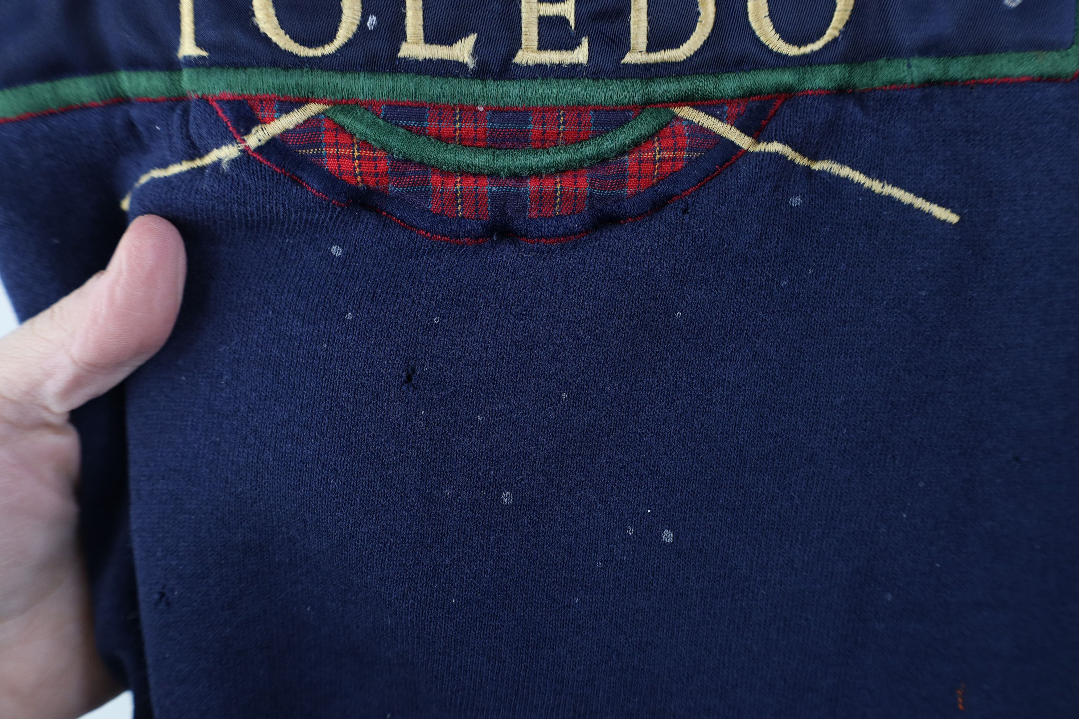 Vintage Vintage 90s Streetwear Spell Toledo Rowing Sweatshirt Blue Size US XL / EU 56 / 4 - 5 Thumbnail