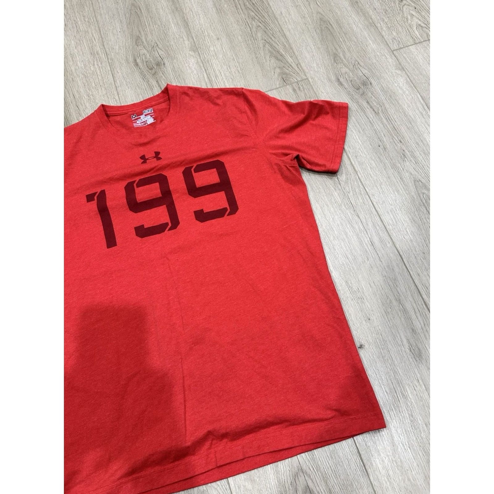 Under Armour Under Armour Shirt Mens Medium Red Tom Brady 199 Draft Short Sleeve Graphic Print Football Sports T-Shirt Size US M / EU 48-50 / 2 - 2 Thumbnail