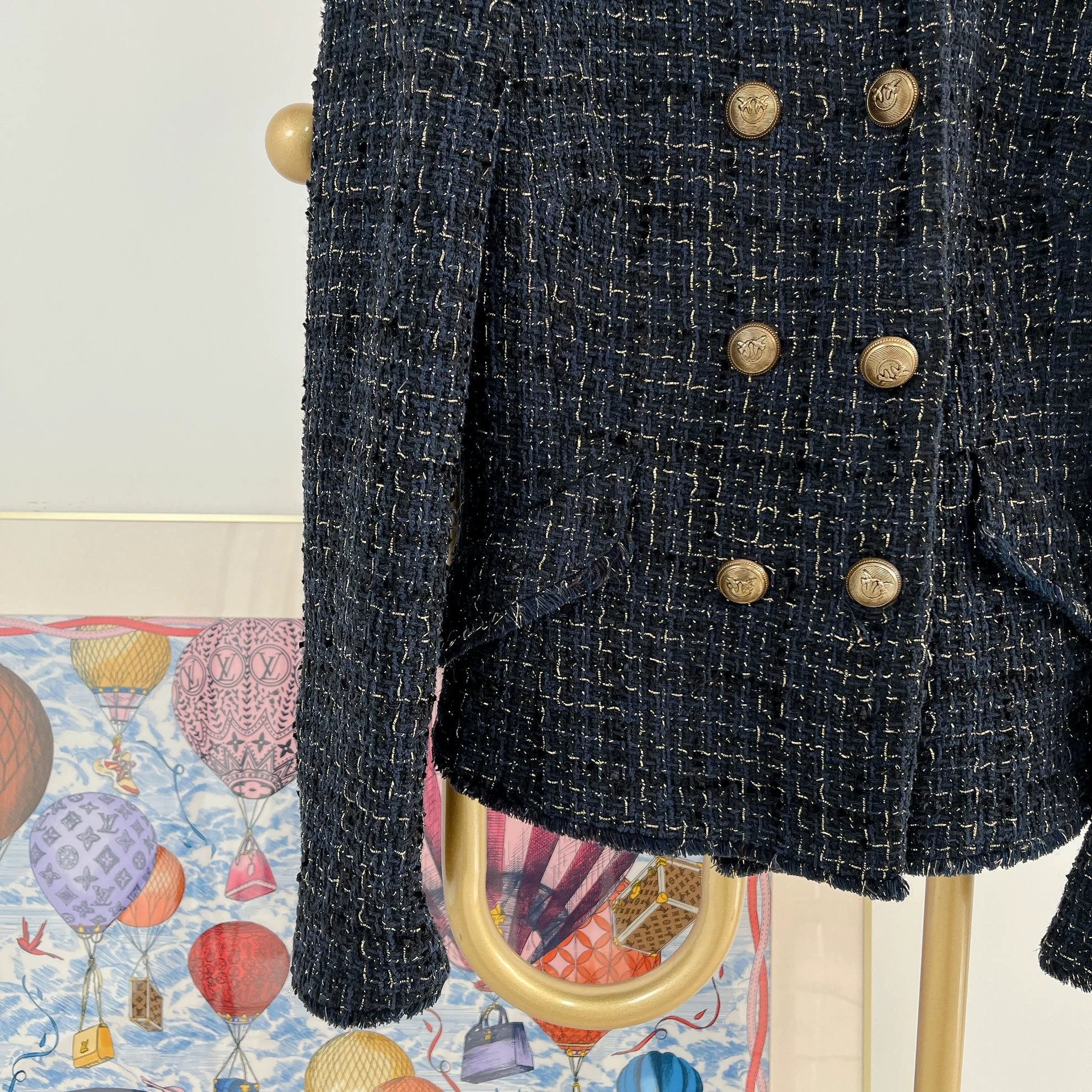 Pinko Pinko Navy Double Breasted Jacket F36 Size XS / US 0-2 / IT 36-38 - 3 Thumbnail