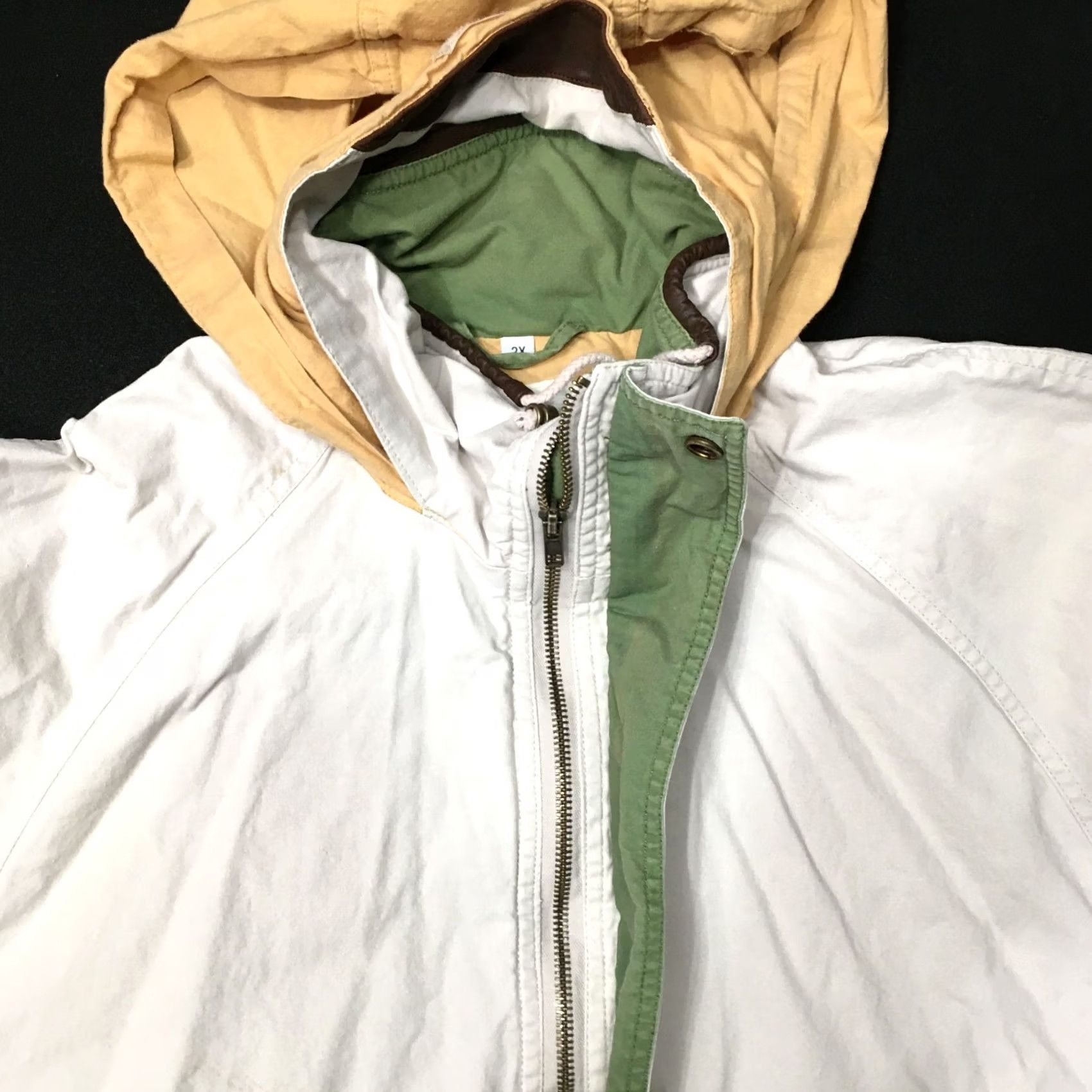 Vintage VINTAGE JLC Jacket Womens 2XL Beige Vtg 90s Soft Distressed Grunge Y2K Coat LEATHER TRIM Size XXL / US 16-18 / IT 52-54 - 2 Thumbnail