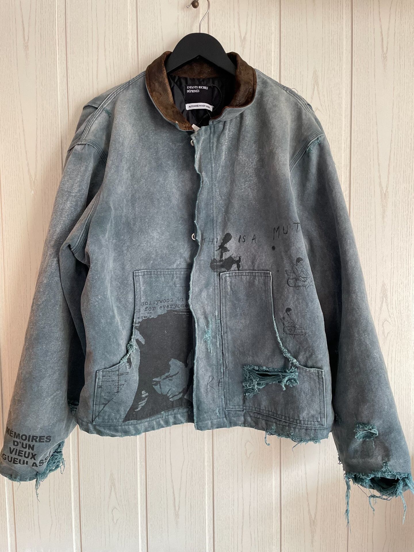 Enfants Riches Deprimes ERD 24FW Distressed Blue Canvas Jacket Size US L / EU 52-54 / 3 - 1 Thumbnail