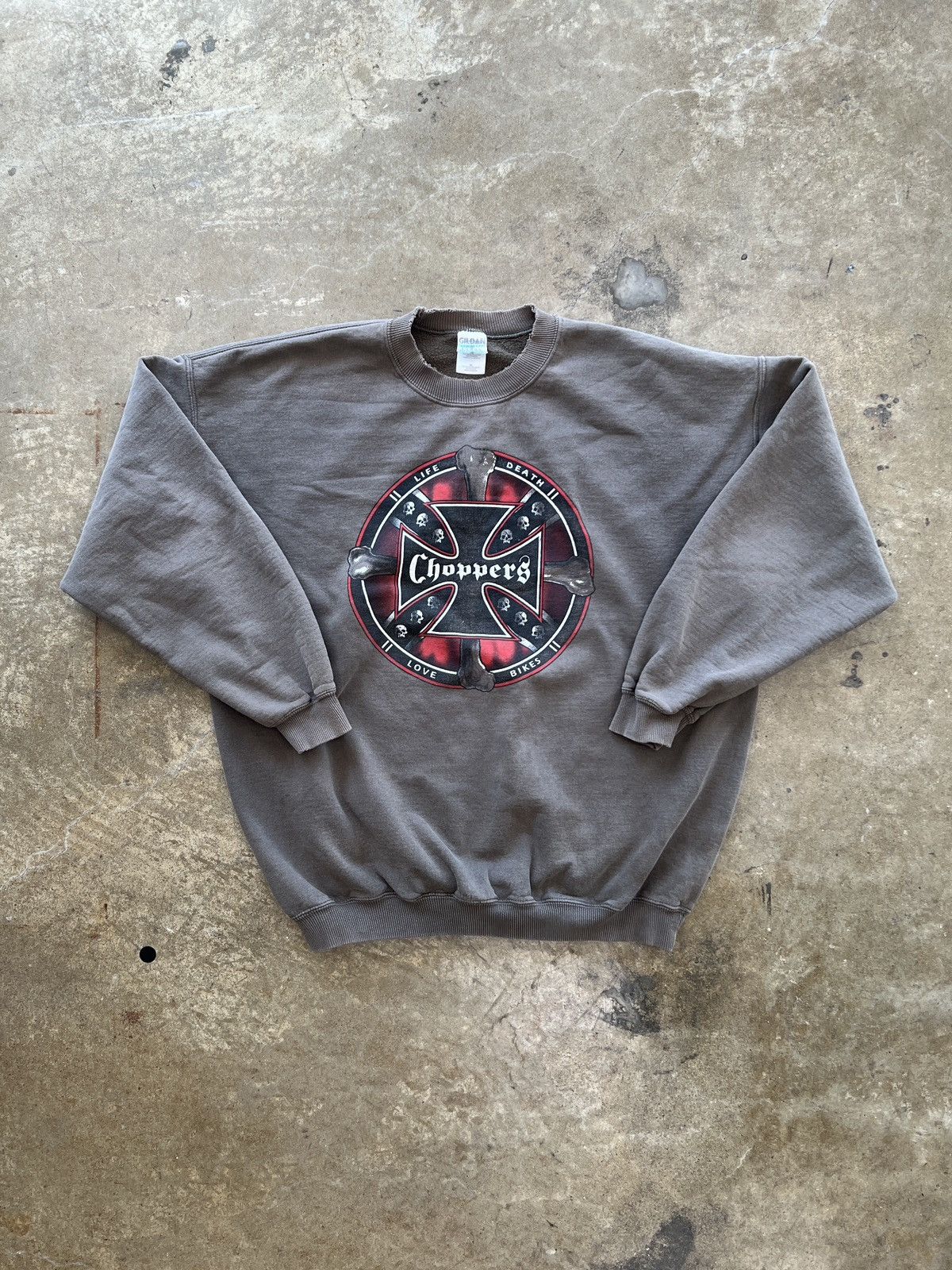 West Coast Choppers Vintage 2000s Choppers Motorcycle Skull Cross Crewneck XL Size US XL / EU 56 / 4 - 2 Thumbnail
