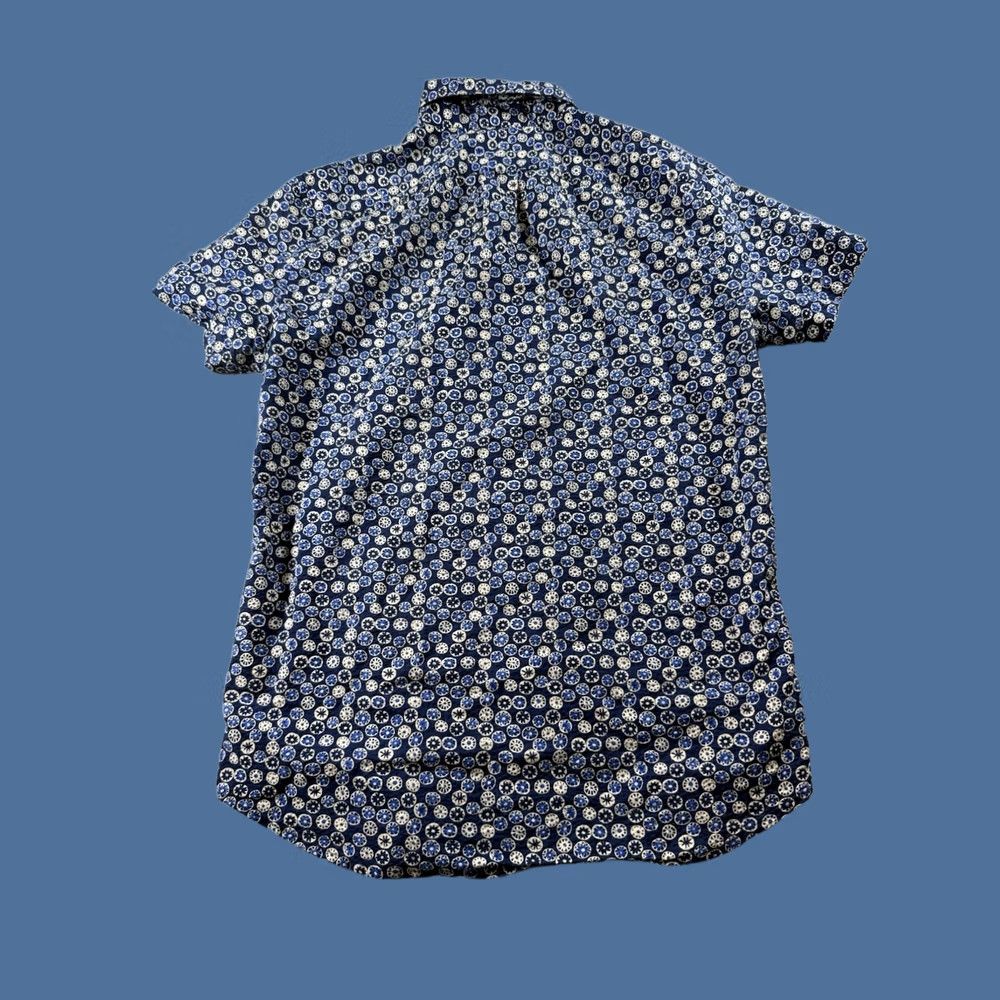 J.Crew J.CREW Mens Small Slim Fit Shirt Office Casual Beach Vacation Button Up Floral Blue Cotton Short Sleeve Slimming Collateral? Size US S / EU 44-46 / 1 - 1 Thumbnail