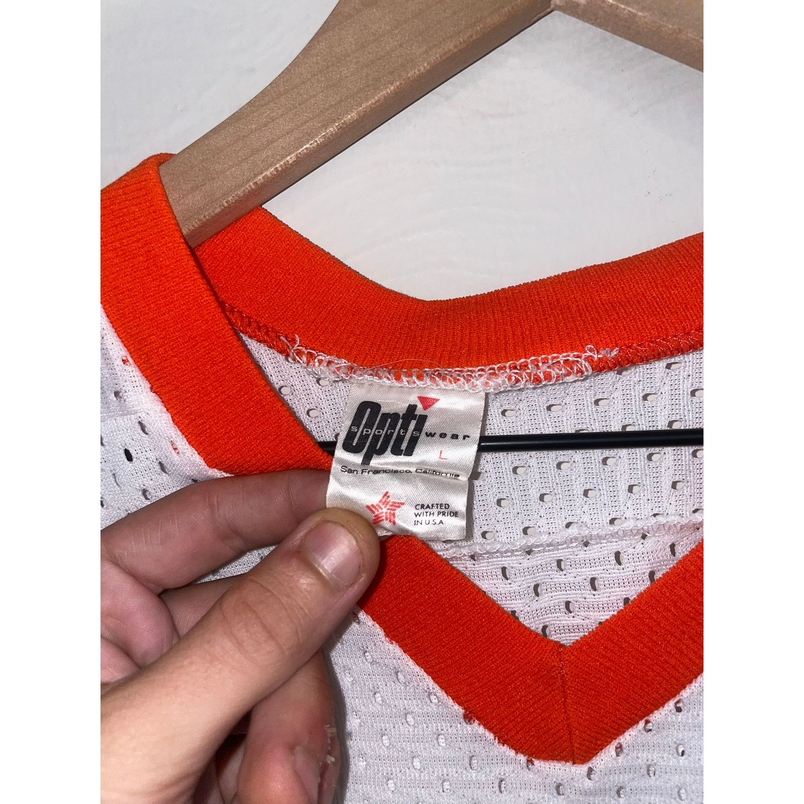 Vintage Vintage Hockey Jersey Opti No Bull #18 White Stained LS VTG Size US L / EU 52-54 / 3 - 6 Thumbnail