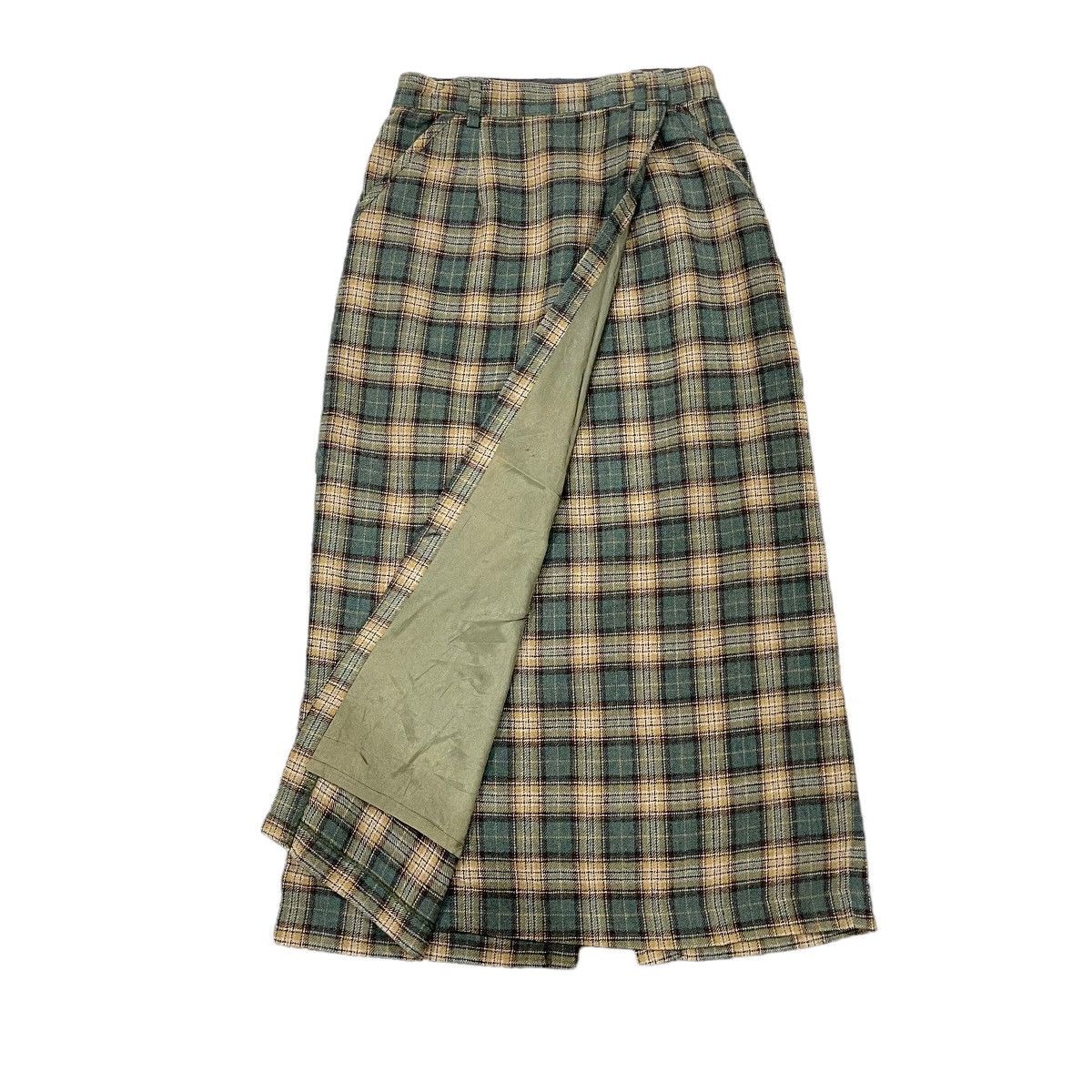 L.L. Bean × Vintage Vintage LL Bean Tartan Wool Midi Skirt Size 28" / US 6 / IT 42 - 6 Thumbnail