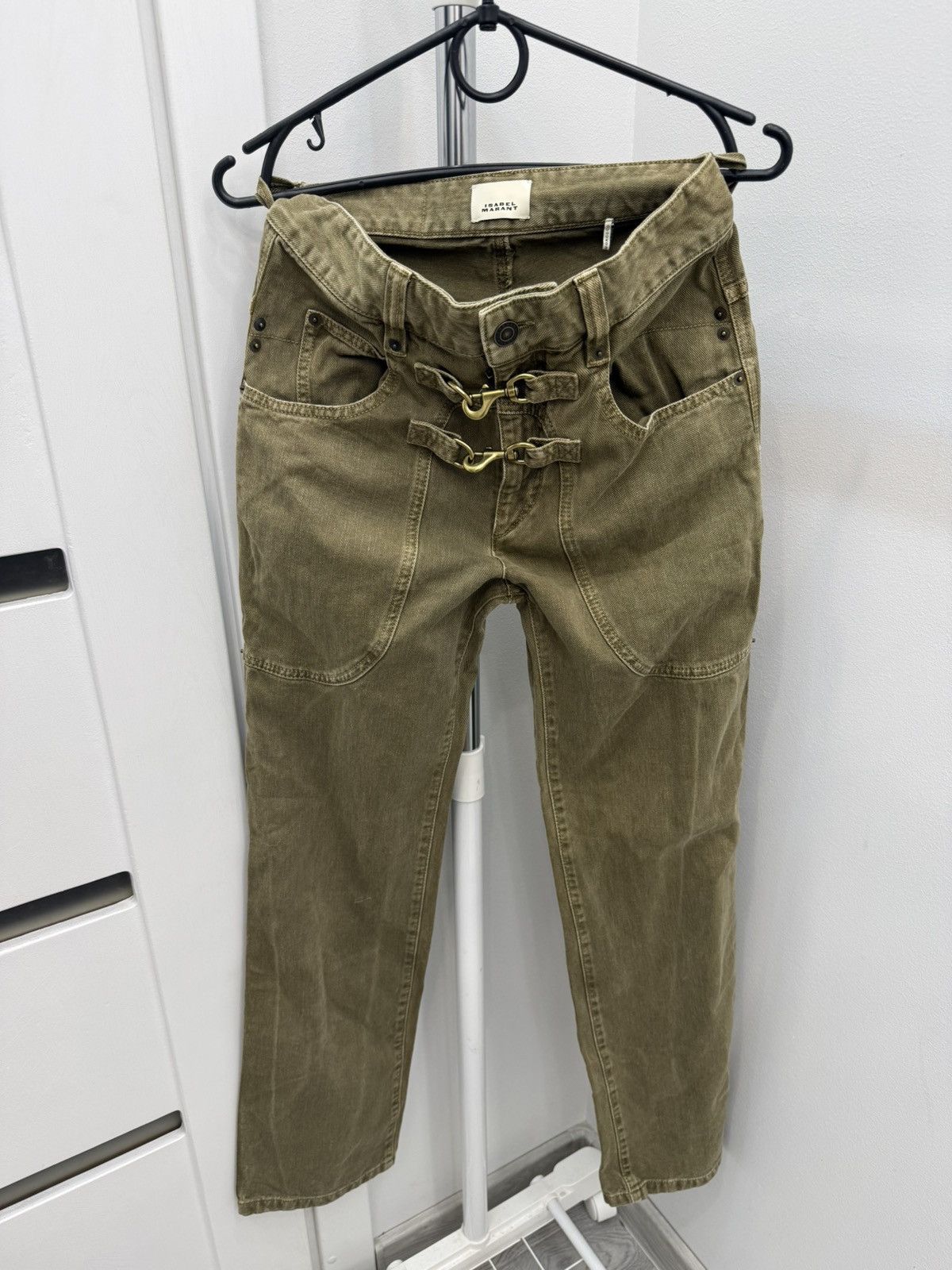 Isabel Marant High-Rise Jeans With Buckle Detail Bronze