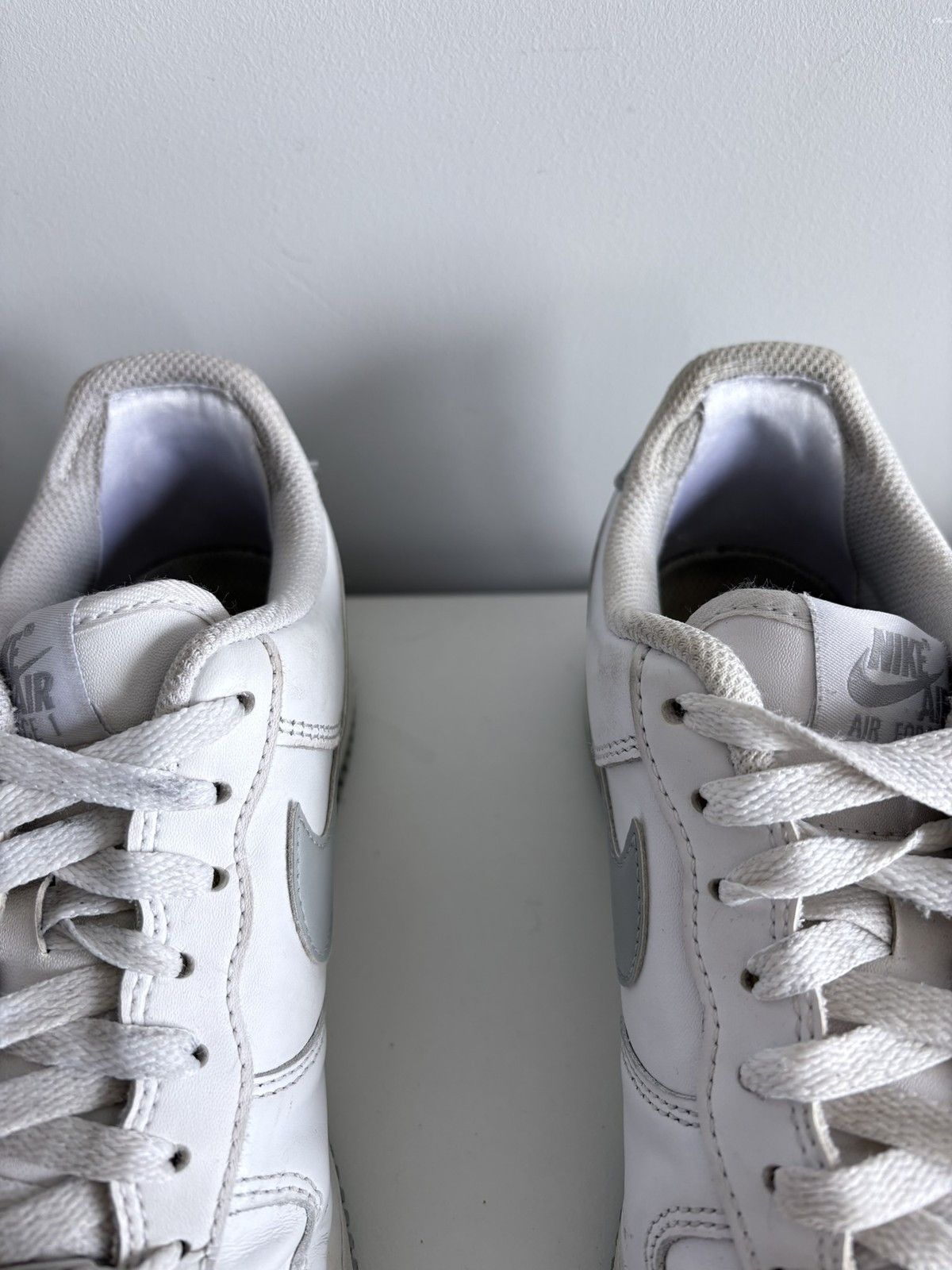 Nike Nike Air Force 1 Low white grey leather women's size 38.5 Size US 8.5 / IT 38.5 - 4 Thumbnail