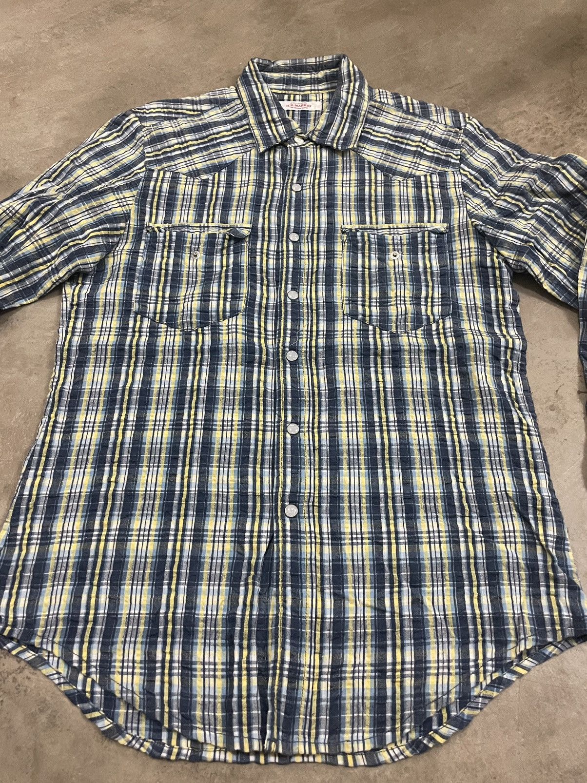 Designer × Japanese Brand × Vintage HR MARKET Button up Tshirt Japanese Designer Size US S / EU 44-46 / 1 - 4 Thumbnail