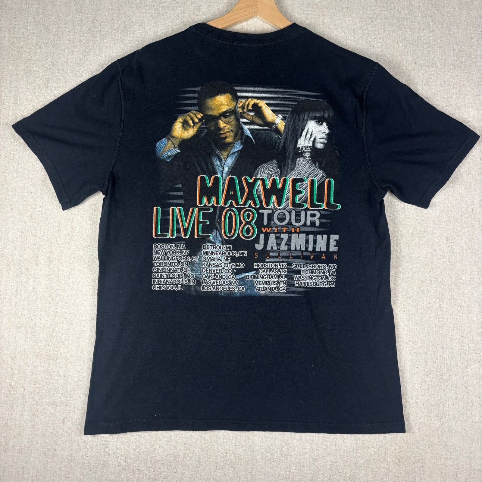 Jerzees VTG Maxwell Live 08 Tour Jazmine Sullivan Y2K Md Concert Tee Size US M / EU 48-50 / 2 - 6 Thumbnail