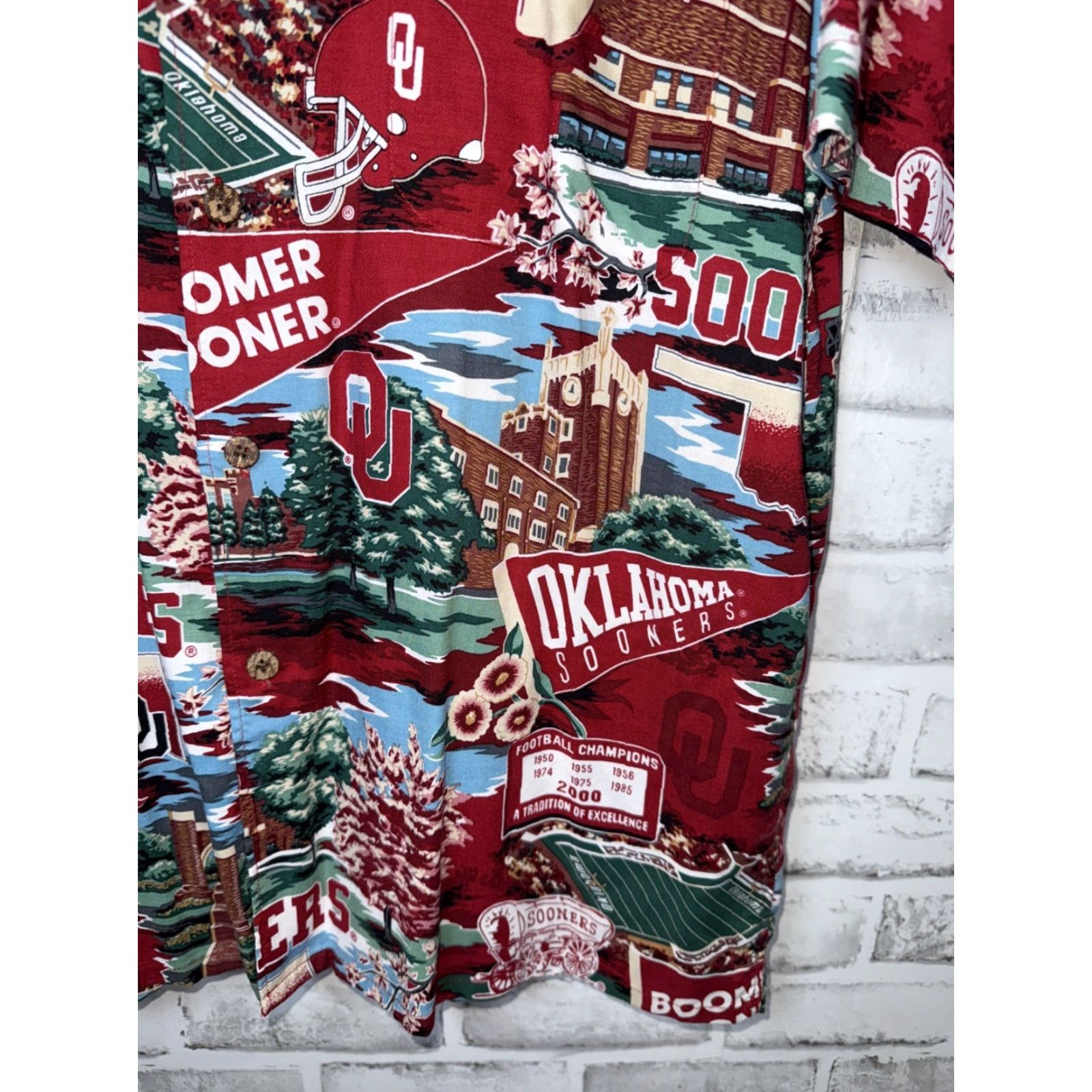 Reyn Spooner VTG Reyn Spooner Hawaiian Camp Shirt OU Football Sooners 100% Rayon M Multicolor Button-Up Short Sleeve Men Size US M / EU 48-50 / 2 - 4 Thumbnail