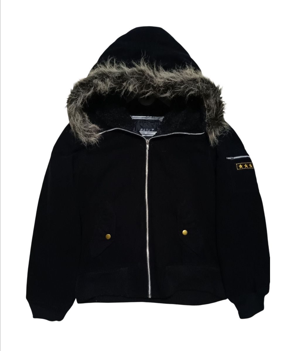 14th Addiction 2000's Faux Fur Big Hood Crop Velvet Jacket Size US M / EU 48-50 / 2 - 1 Thumbnail