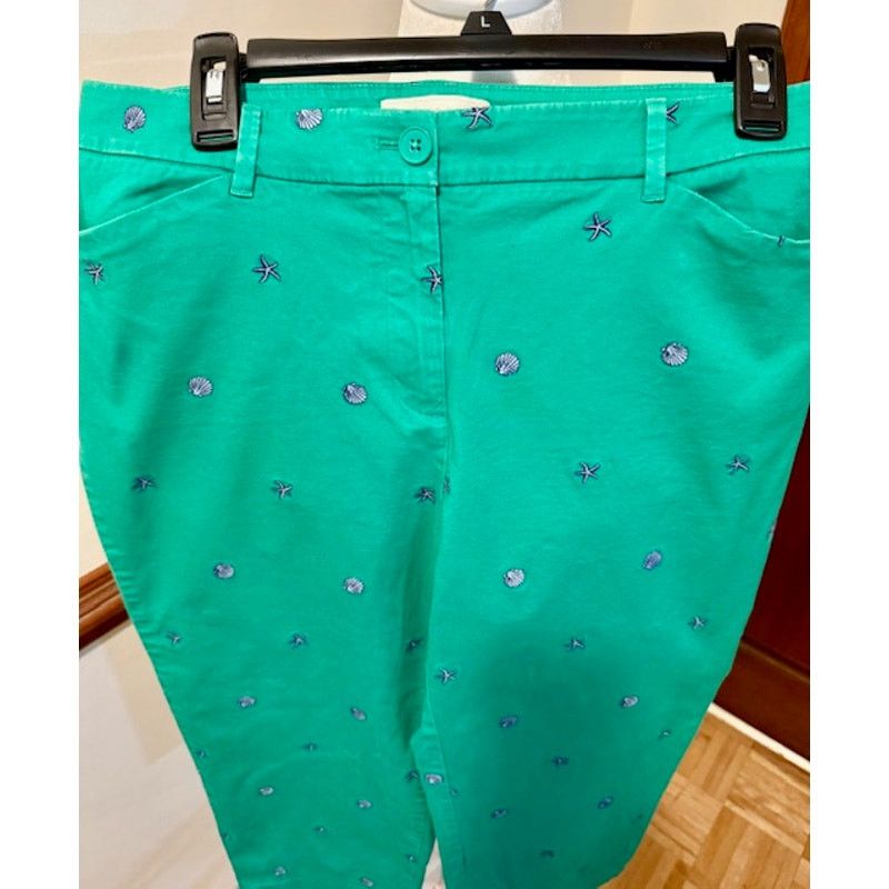 Talbots Talbots Embroidered Ankle Pants – Size 8 – Coastal Shell Size 30" / US 8 / IT 44 - 8 Thumbnail