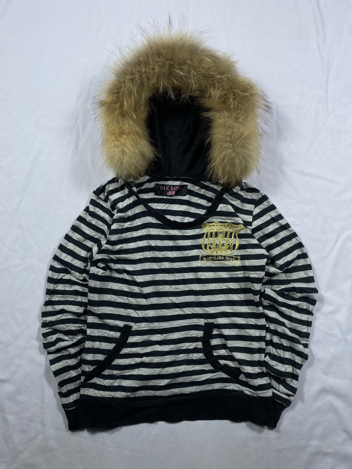 Le Grande Bleu (L.G.B.) Faux Fur Liz Lisa doll Stripe Hoodie Lgb style Size US S / EU 44-46 / 1 - 1 Thumbnail
