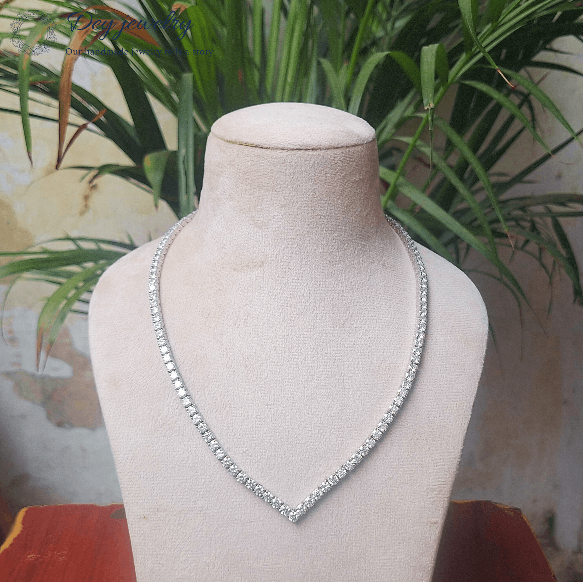 Other Moissanite V Shape Tennis Weeding Necklace Size ONE SIZE - 8 Thumbnail