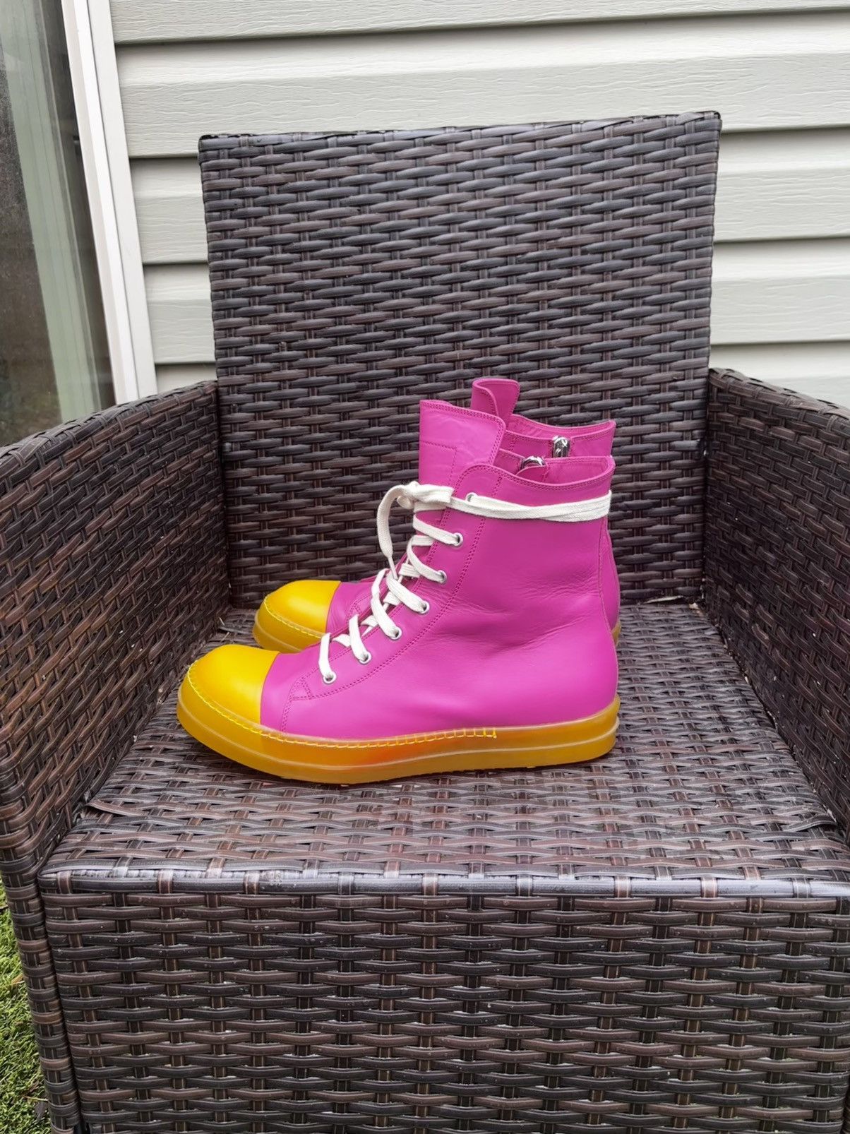 Rick Owens Rick Owens Pink Leather Ramones Size US 11 / EU 44 - 8 Thumbnail