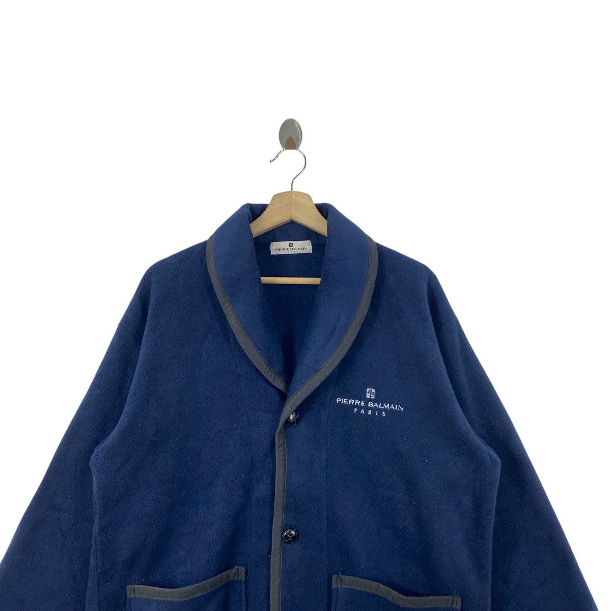 Pierre Balmain Vintage PIERRE BALMAIN Paris Fleece Cardigan Jacket Shawl Size US XL / EU 56 / 4 - 2 Thumbnail