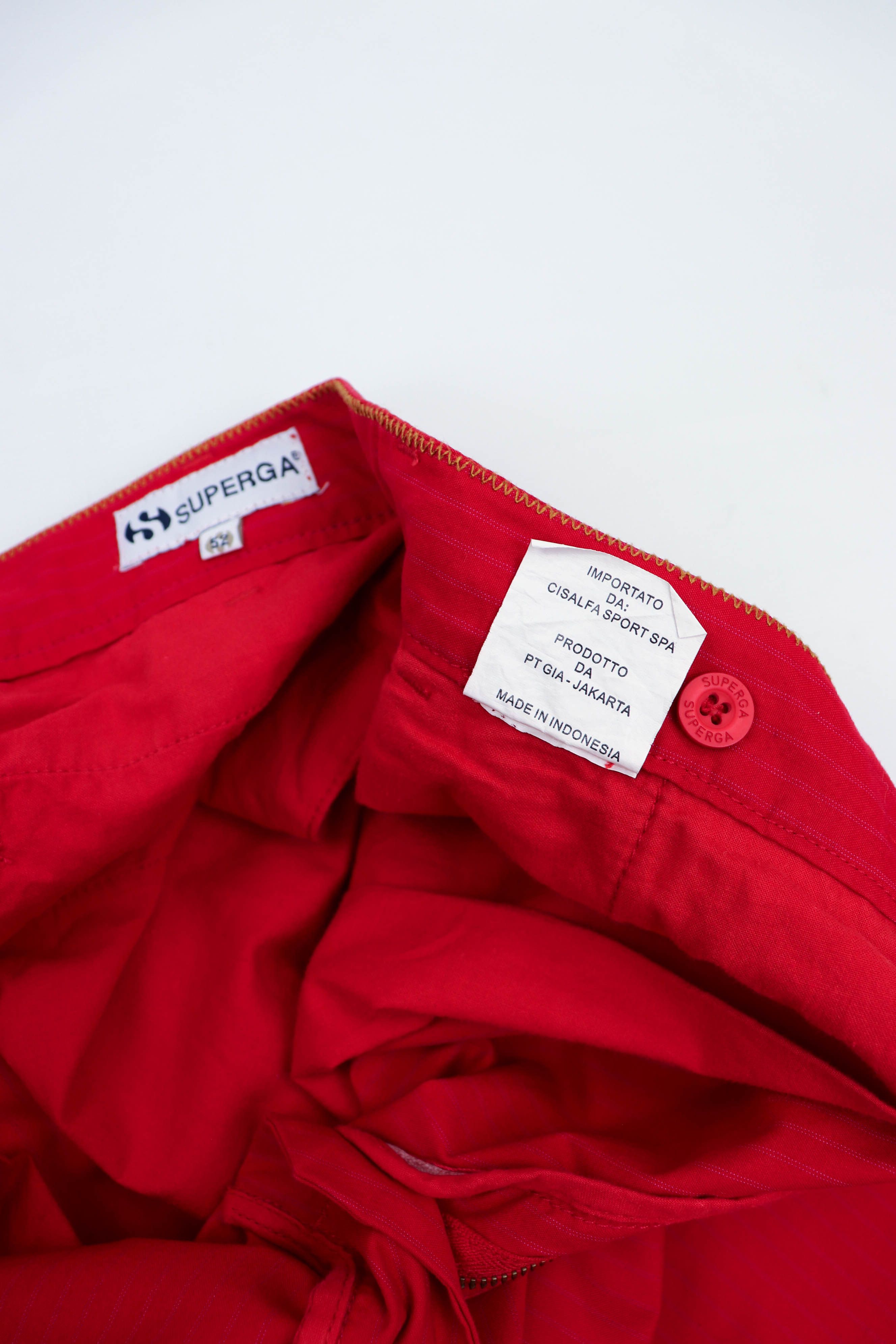 Superga Superga Vintage Micro Striped Red Cotton Trousers Pants Size US 36 / EU 52 - 12 Thumbnail