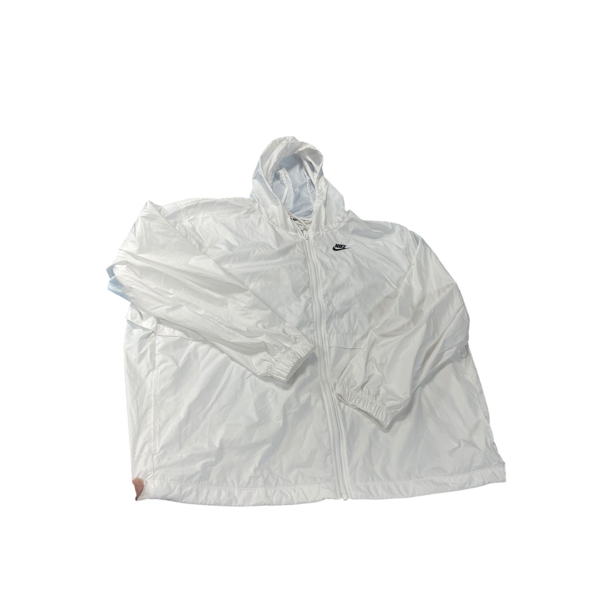 Nike Nike Womans White Hooded Windbreaker Light Rain Jacket SZ 3X Size 3XL / US 20-22 - 1 Thumbnail