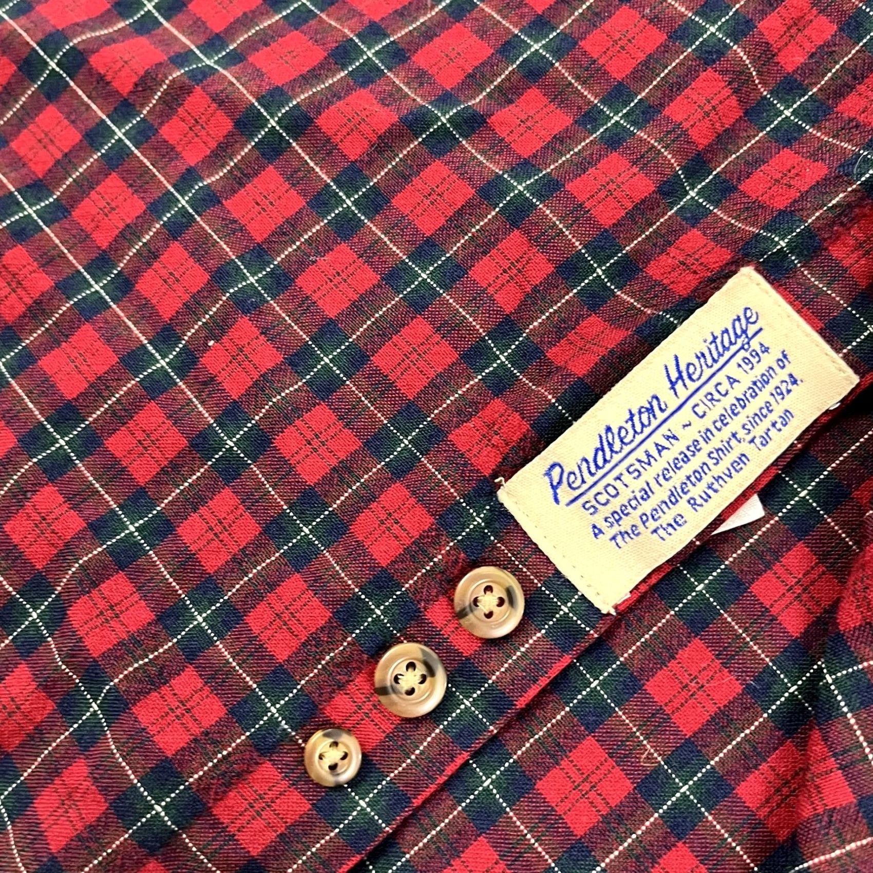 Pendleton VINTAGE 90s Pendleton Shirt Men XL Ruthven Tartan Virgin Wool Button Down Hiking Size US XL / EU 56 / 4 - 3 Thumbnail