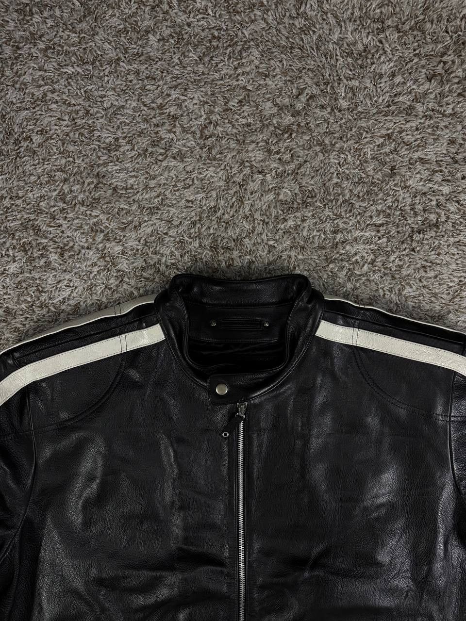 Genuine Leather Leather Works Genuine Leather Biker Jacket White Stripes Size US XXL / EU 58 / 5 - 2 Thumbnail