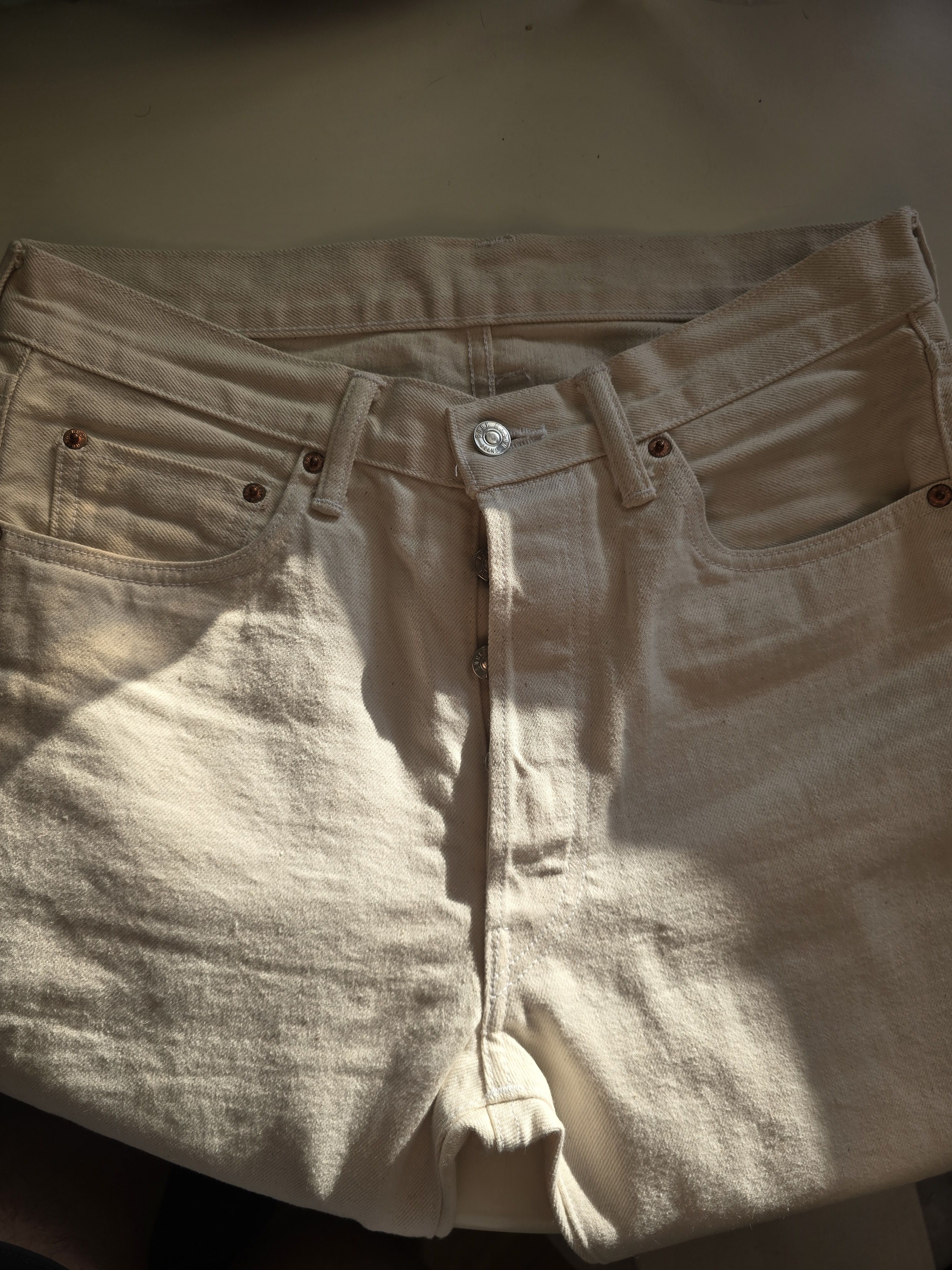 Buck Mason Full Saddle Natural Selvedge Jeans