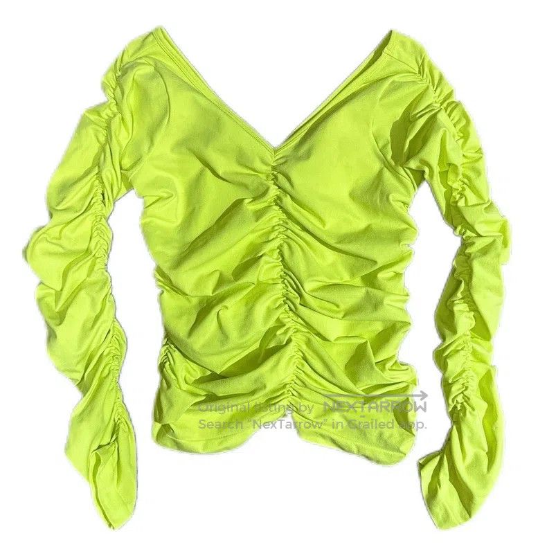 Helmut Lang Helmut Lang Ruffled Tight Long Sleeve Size S / US 4 / IT 40 - 1 Thumbnail