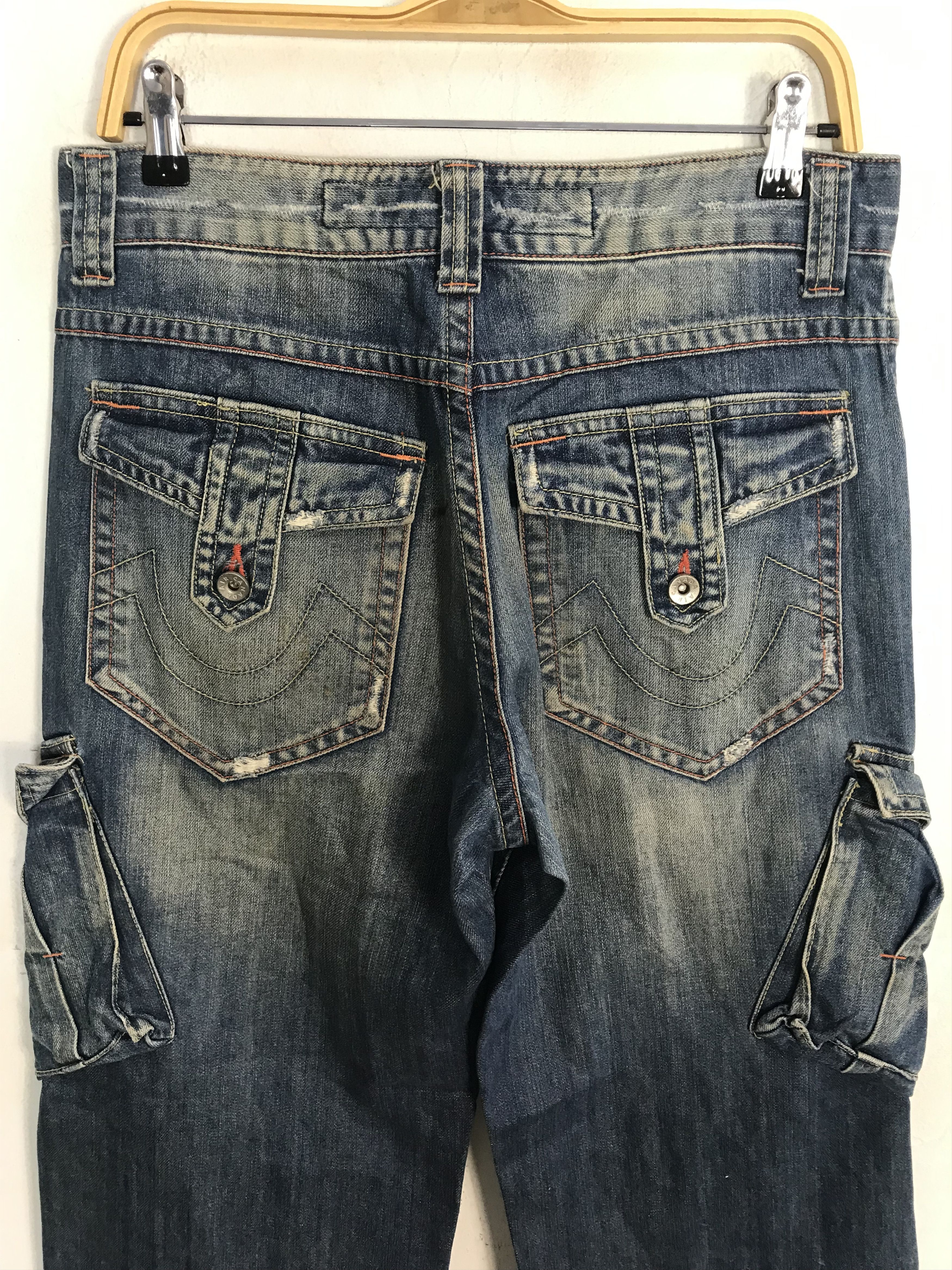 Other Air Canada Straight Cut Indigo Cargo Denim Jeans Size US 31 - 6 Thumbnail