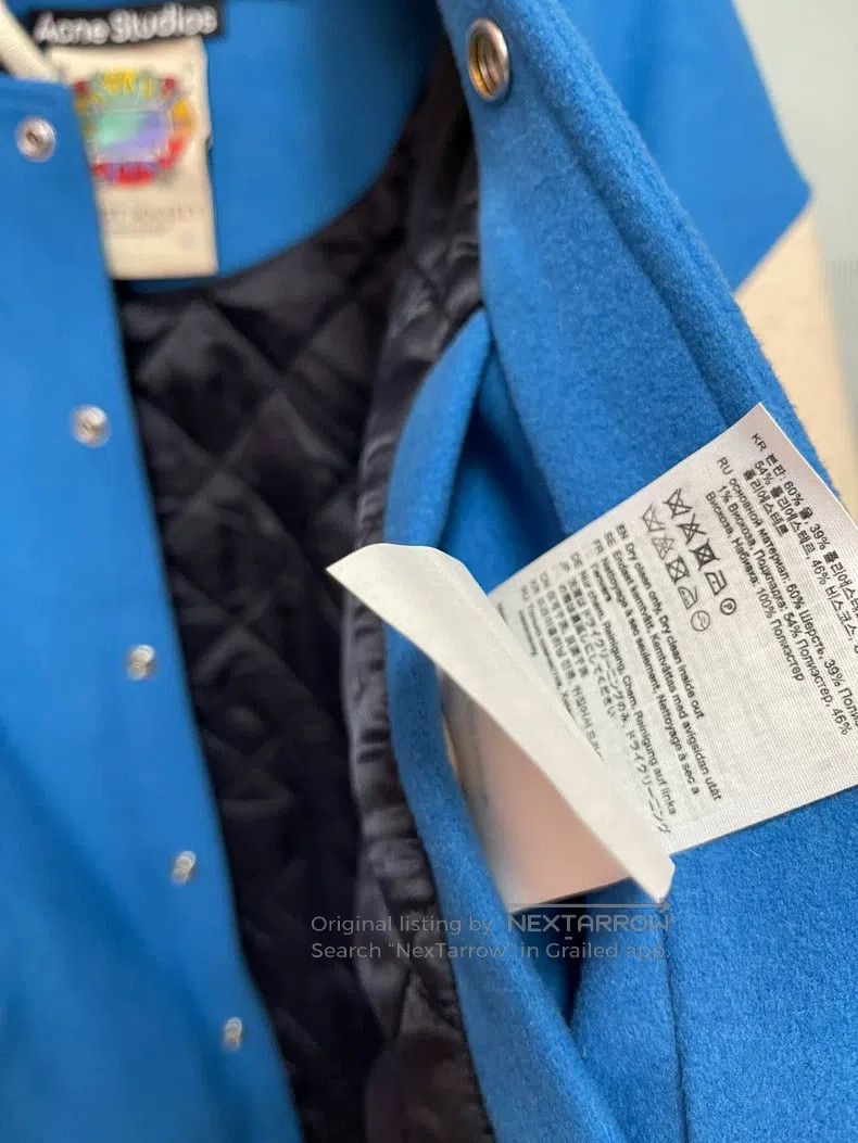 Acne Studios Acne Studios Blue Colorblocked Baseball Jacket Size US XL / EU 56 / 4 - 5 Thumbnail
