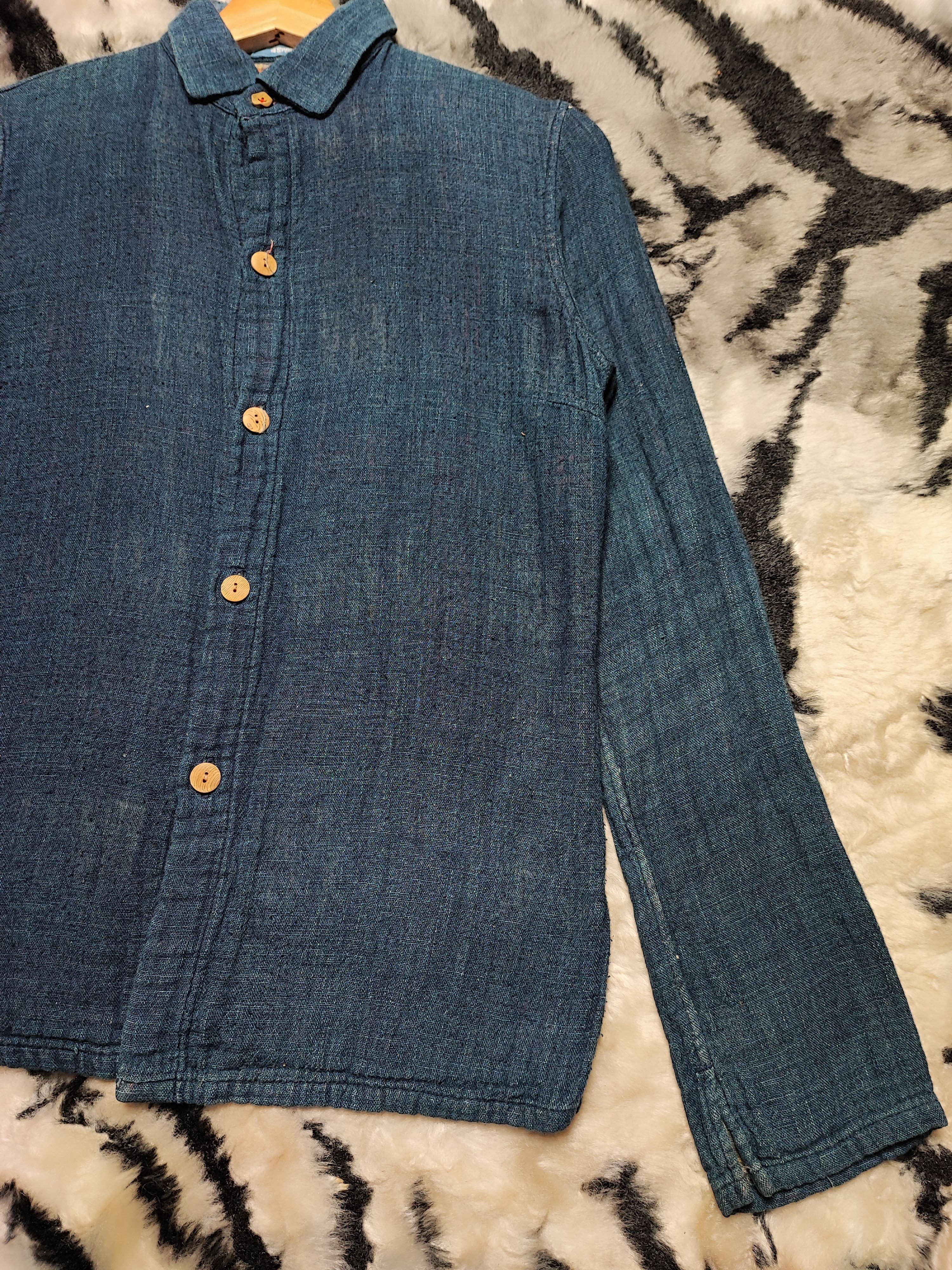45rpm Vintage 45rpm Indigo Dyed Plaid shirt Size US S / EU 44-46 / 1 - 4 Thumbnail