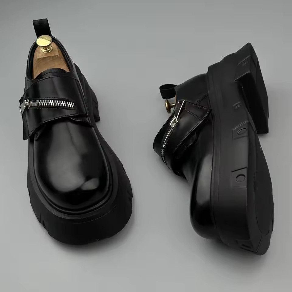 Genuine Real Leather Casual Platform British Boots Loafers