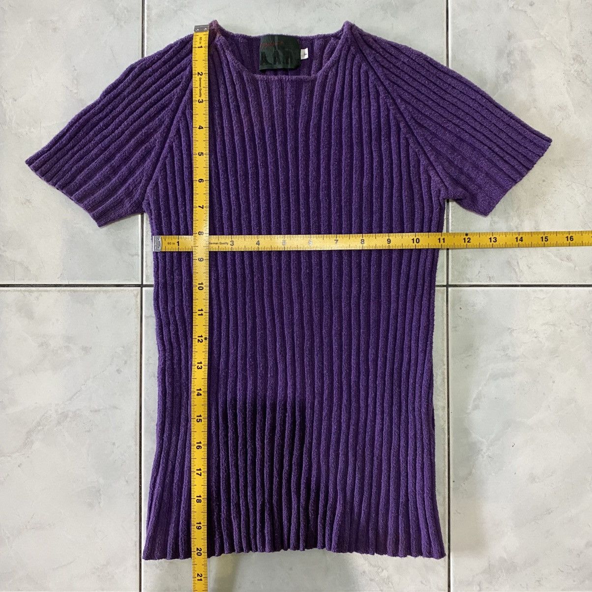 Yohji Yamamoto Yohji Yamamoto D’URBAN A.A.R Vintage Ribbed Purple Knit Tee Size ONE SIZE - 16 Thumbnail