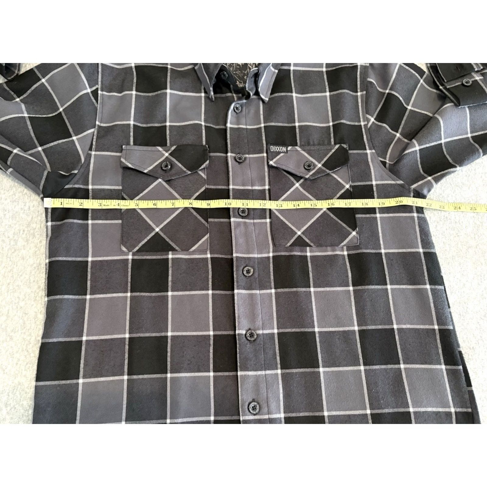 Vintage Dixxon The Dark Horse Long Sleeve Black Gray Button Up Flannel Shirt Mens M Size US M / EU 48-50 / 2 - 4 Thumbnail