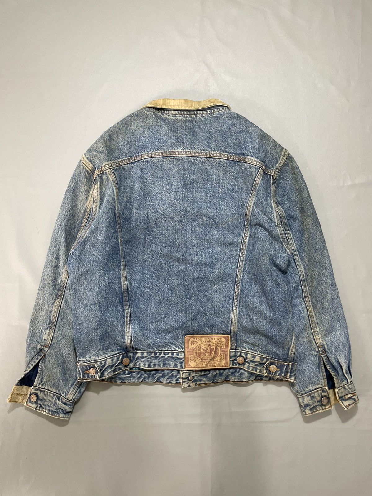 Vintage RARE Atomic City French Work men Denim Jacket Mudwash Size US L / EU 52-54 / 3 - 3 Thumbnail