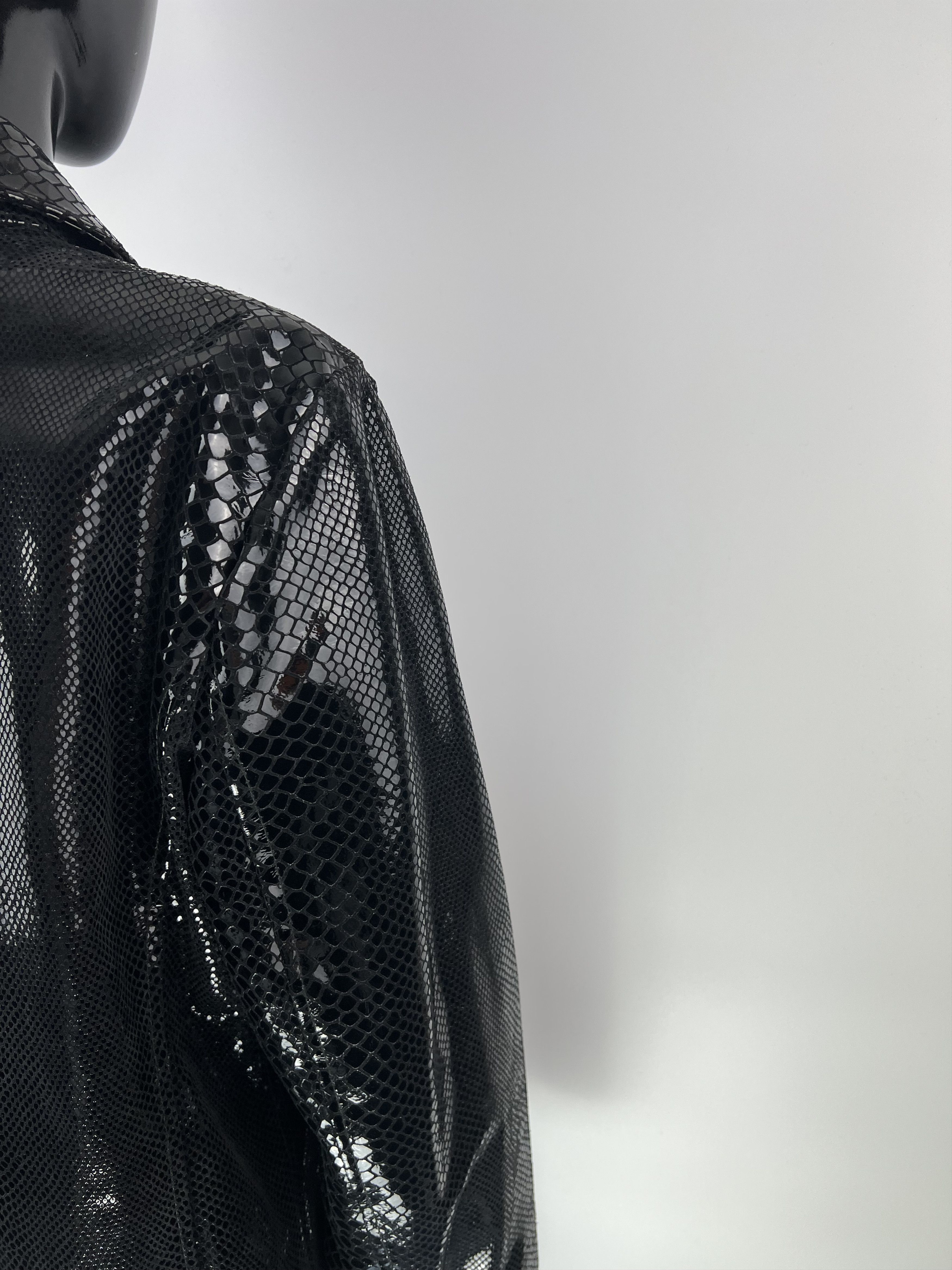Other Marco Fiori Black Shiny Snake Print Leather Jacket Size IT46 Size L / US 10 / IT 46 - 4 Thumbnail