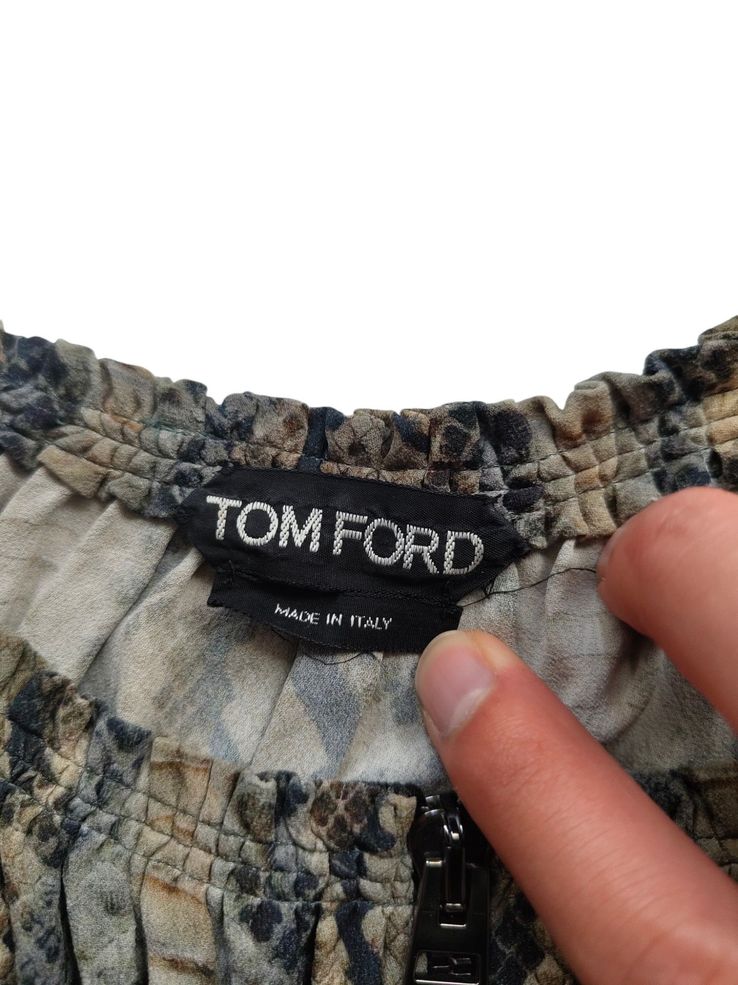 Tom Ford Snake Skin Pattern Blouse With Zipper Font Opening Size XS / US 0-2 / IT 36-38 - 3 Thumbnail