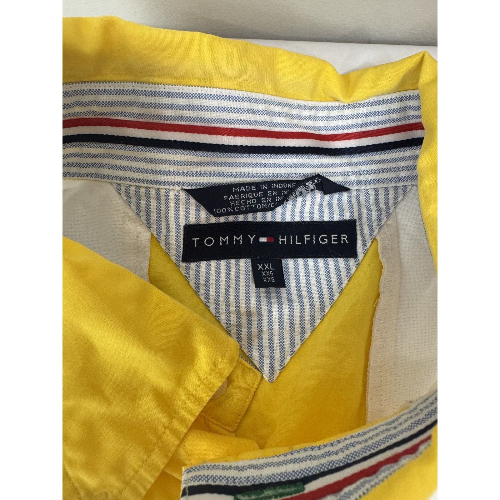 Tommy Hilfiger Y2K Vintage Twee Tommy Hilfiger Shirt Yellow White XXL Size US M / EU 48-50 / 2 - 7 Thumbnail