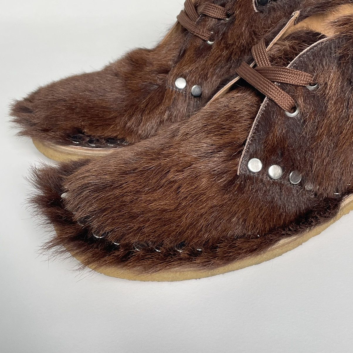 Prada A/W 17 ‘Studded Fur’ Chukka Boots Size US 11 / EU 44 - 4 Thumbnail