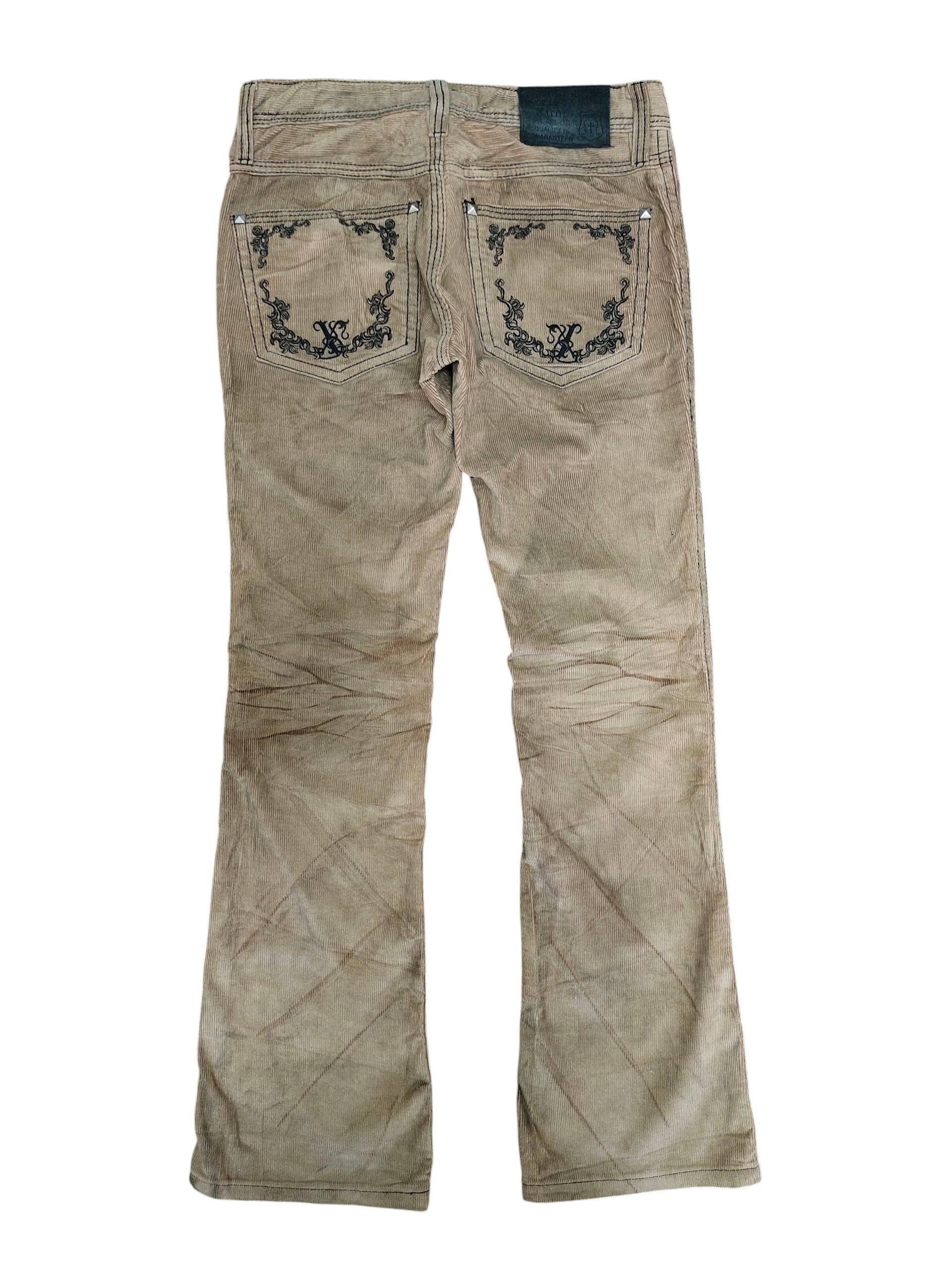 Tornado Mart Japanese Brand Xfrm Studded Corduroy Flare Denim Pants Size US 29 - 1 Thumbnail