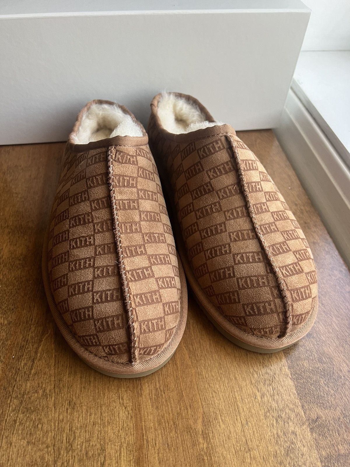 Kith Kith Monogram Shearling Slipper Kithmas Tan Brown Loft | Grailed