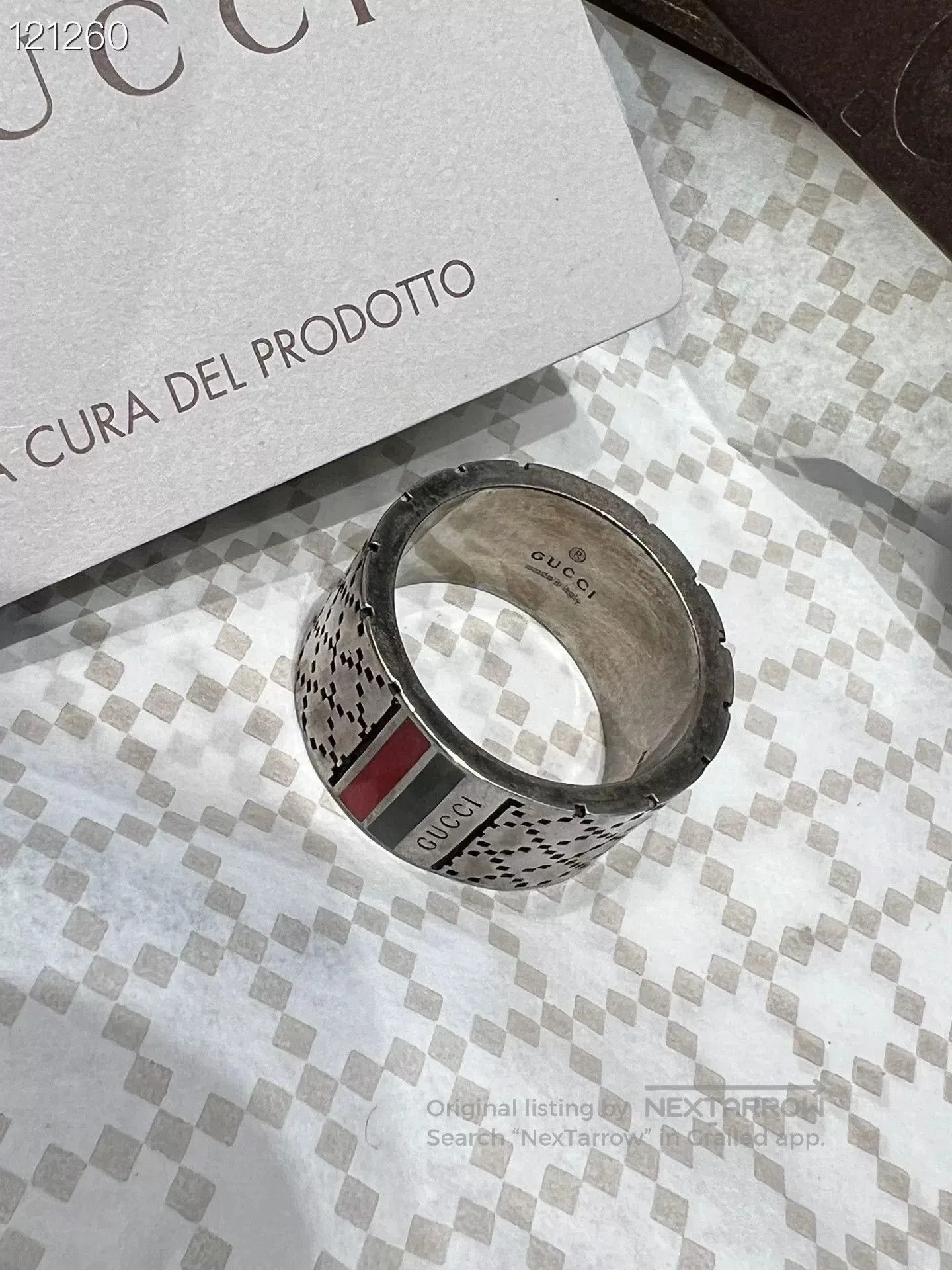 Gucci Gucci 100596v515 925 Silver Wide Ring. Size ONE SIZE - 4 Thumbnail