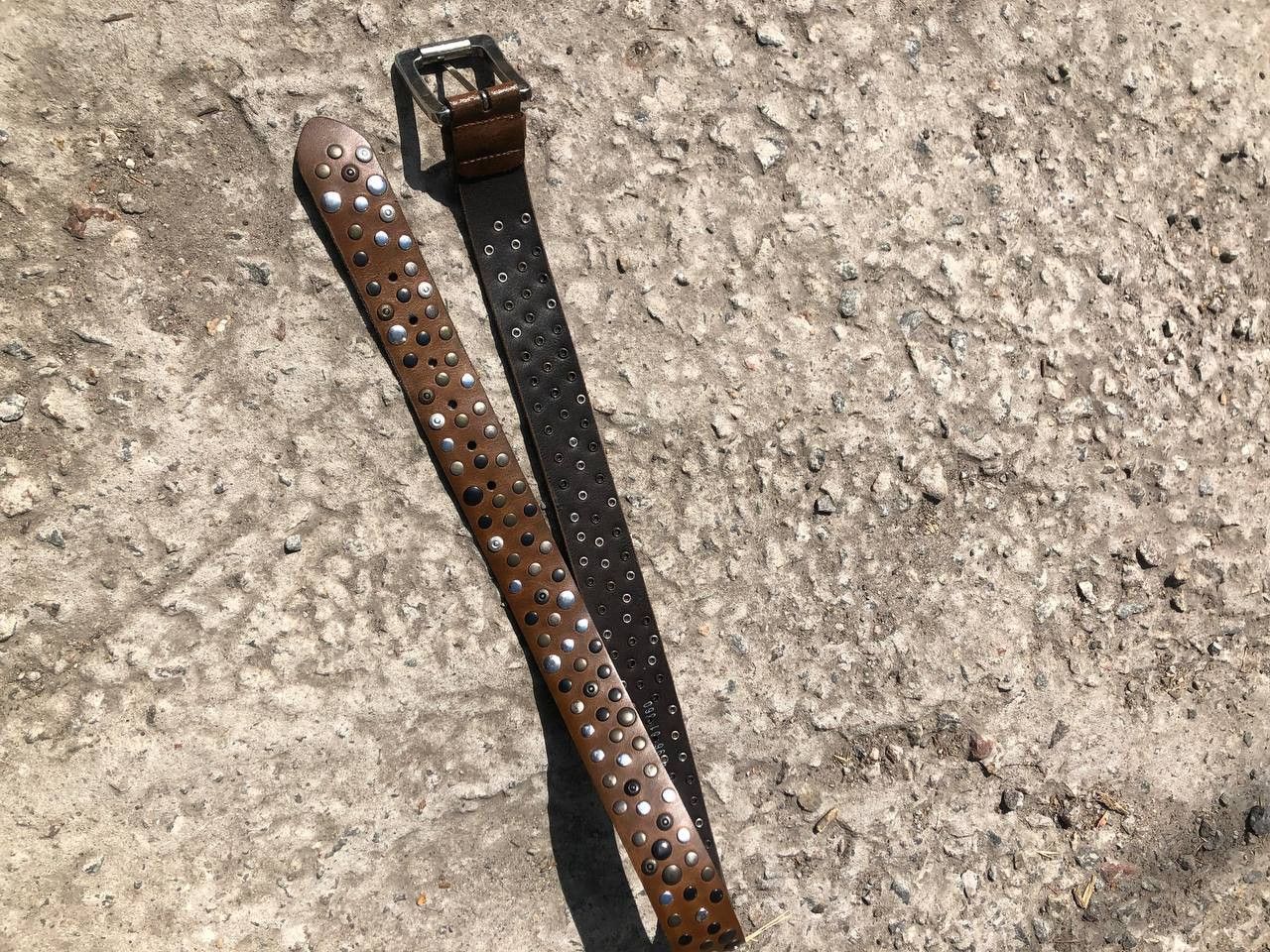 Japanese Brand Vintage Retro Leather Belt Designer Metal Punk Rock Y2K 90s Size ONE SIZE - 5 Thumbnail
