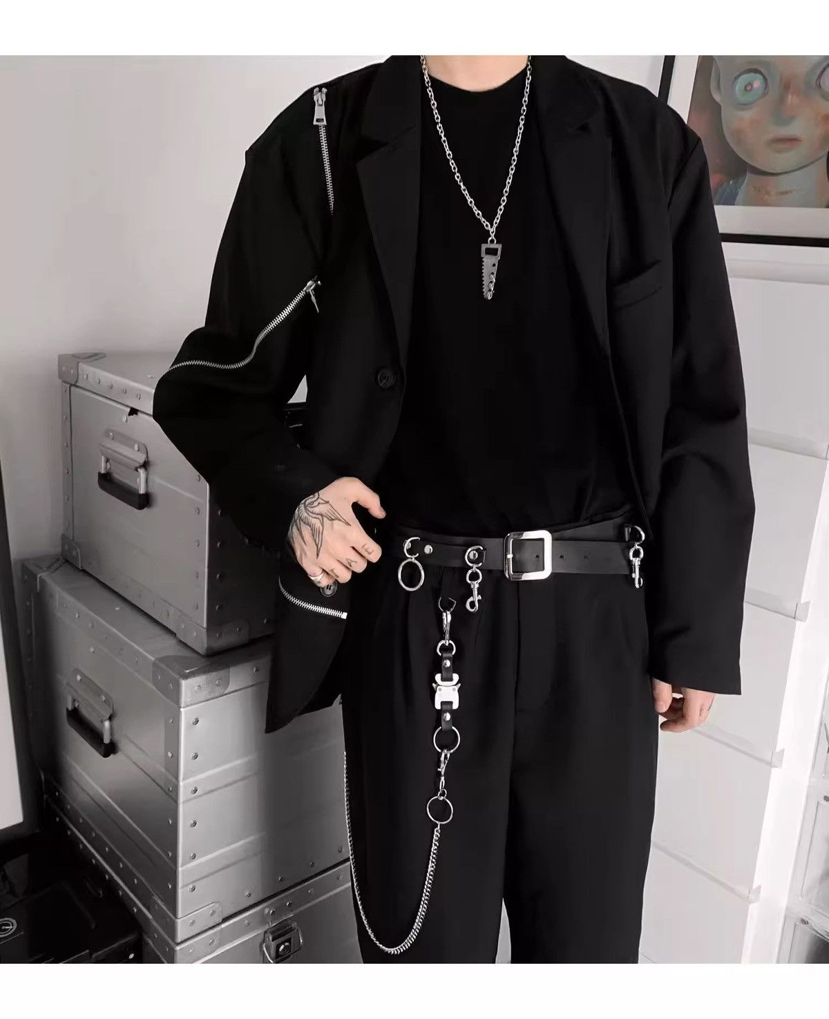 Japanese Brand × Jewelry Fashion Multifunctional Cowhide Ieather Pants Chain Size ONE SIZE - 1 Thumbnail